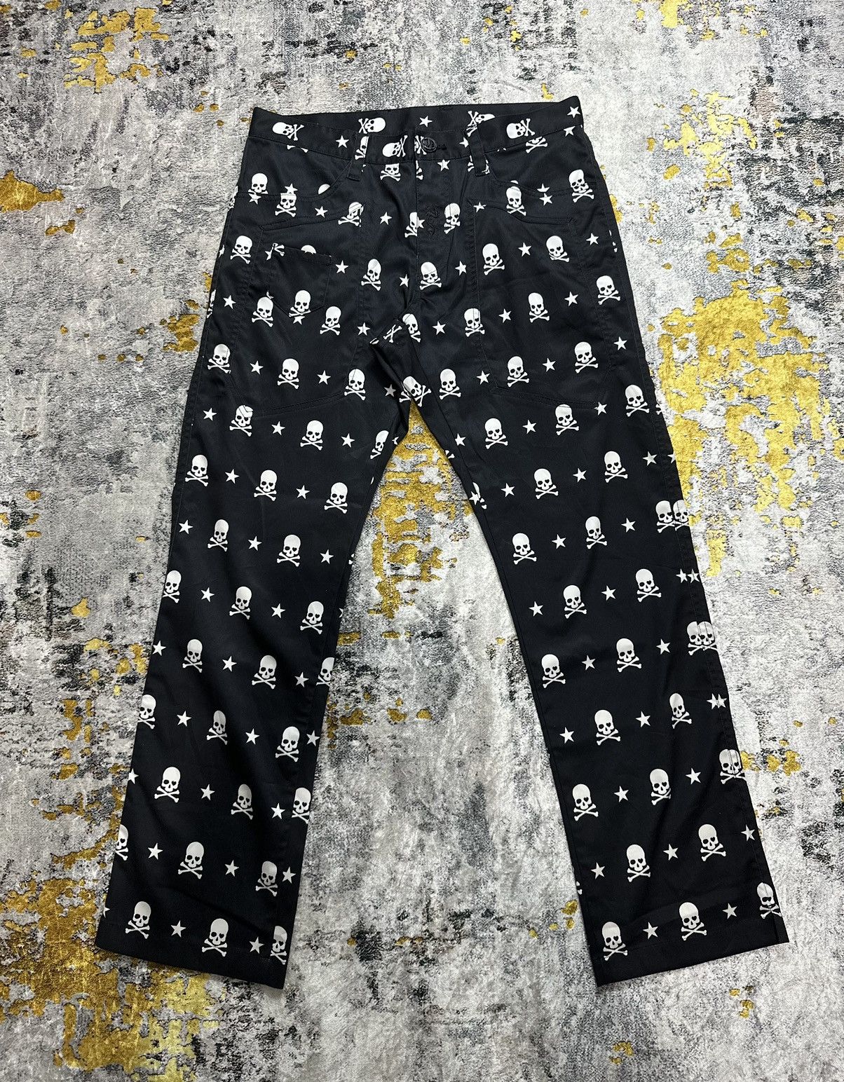 Hysteric Glamour Japanese Skull Full Print Y2k Punk Alexander McQueen STYLE Size US 33 - 1 Thumbnail
