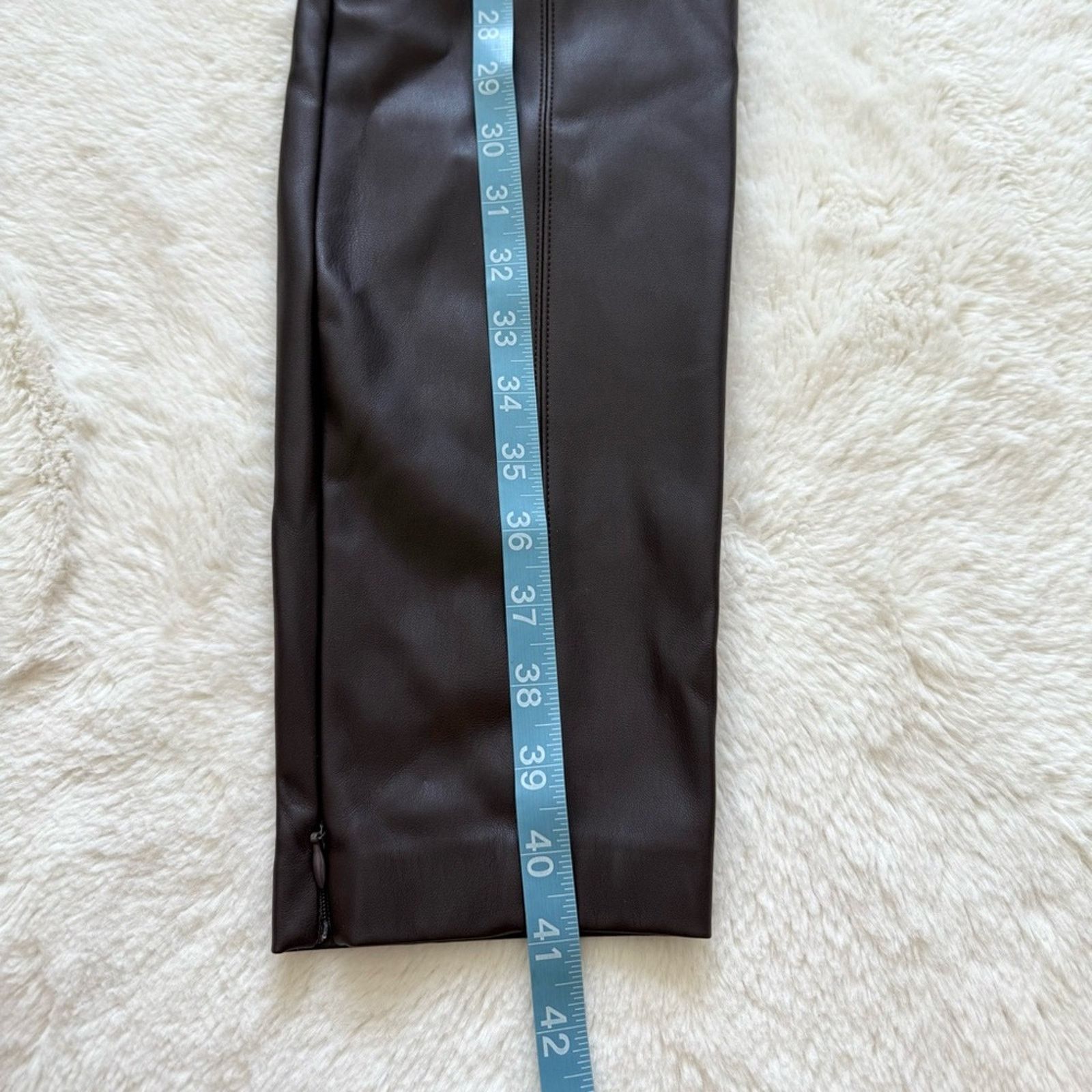 Zara NEW!!! Zara faux leather brown pants size XL Size 34" / US 12 / IT 48 - 7 Thumbnail