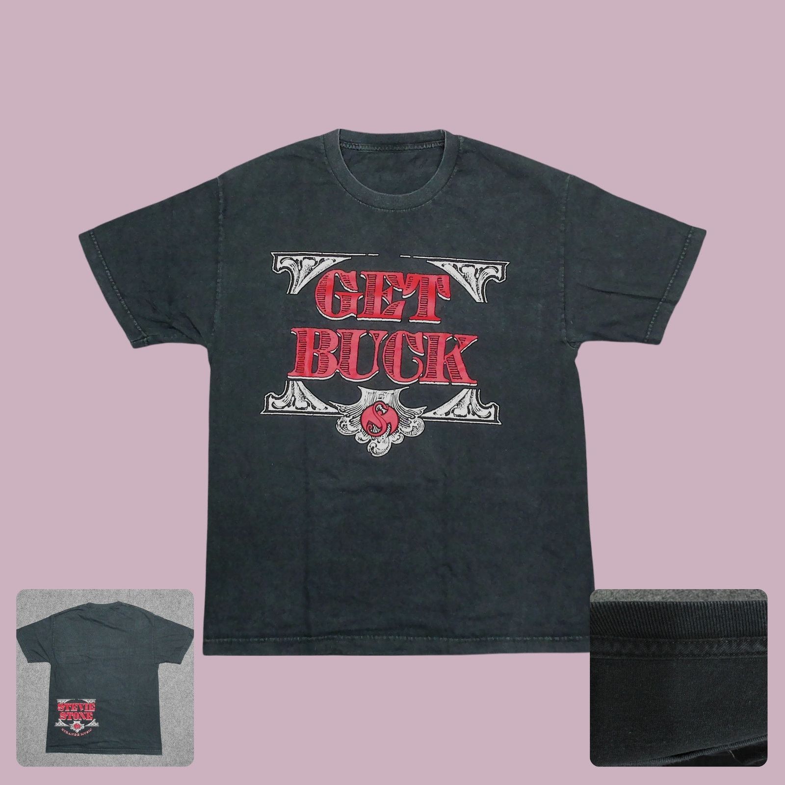 Other Strange Music 2012 Stevie Stone "Get Buck" Rap Tee Faded Size US L / EU 52-54 / 3 - 1 Thumbnail