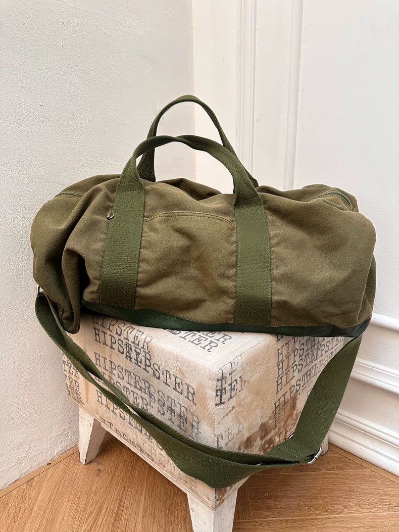 Yohji Yamamoto Yohji Yamamoto Army Green Canvas Travel Bag Cross Body Bag Size ONE SIZE - 1 Thumbnail