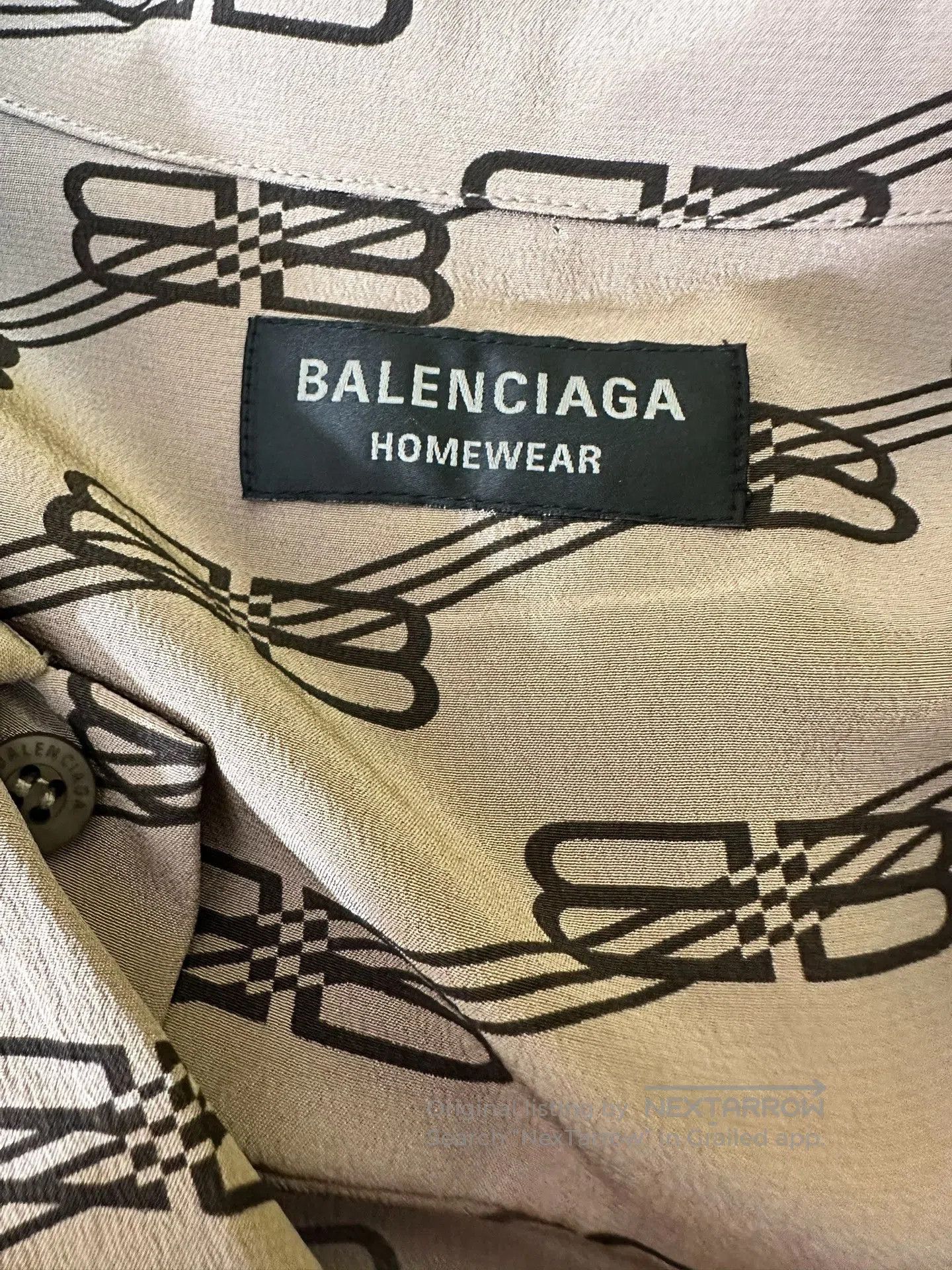 Balenciaga Balenciaga Double B Logo Silk Brown Shirt. Size S / US 4 / IT 40 - 4 Thumbnail