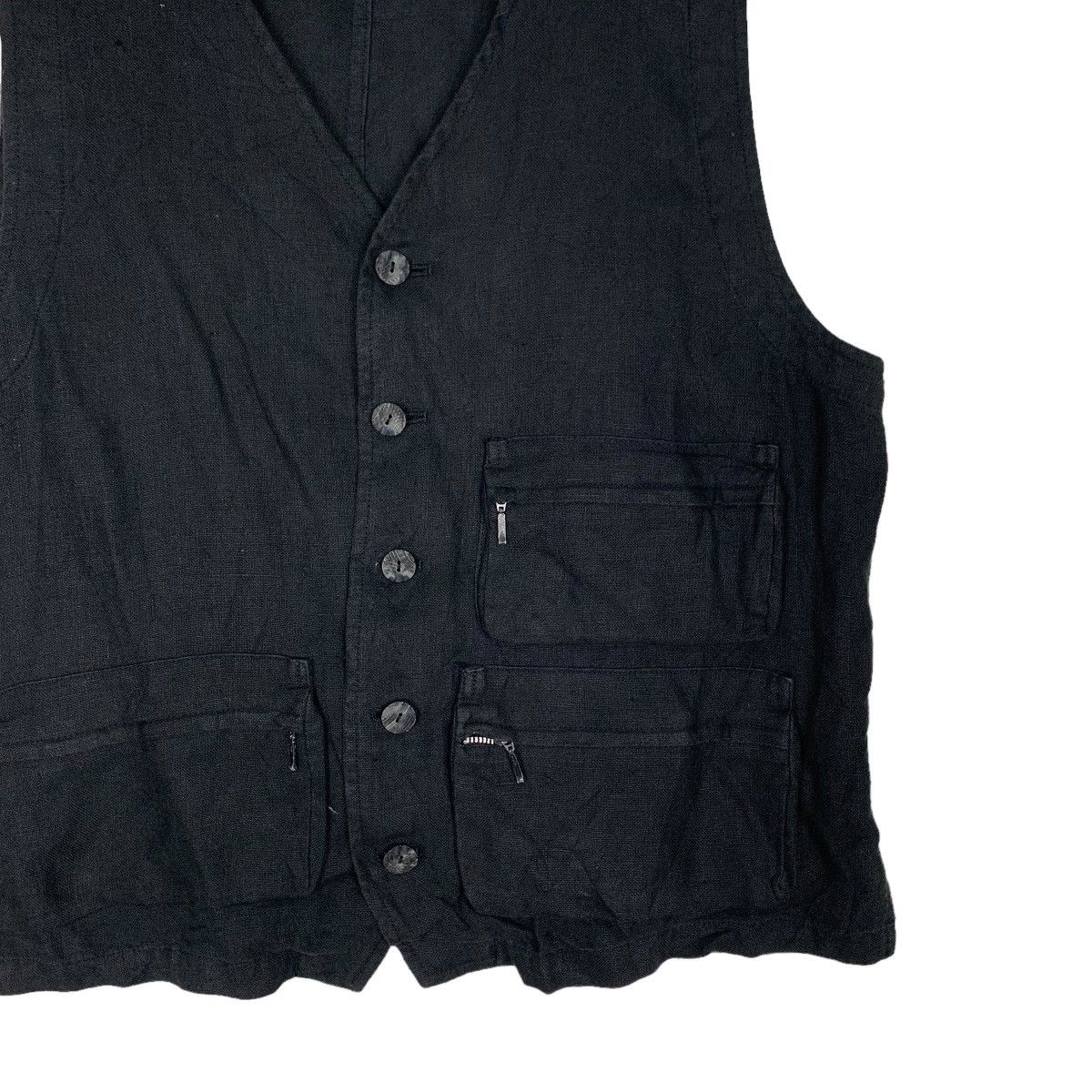 Vintage COMMECI COMMECA Cotton Belted Button Vest #0959-C42 Size US L / EU 52-54 / 3 - 4 Thumbnail
