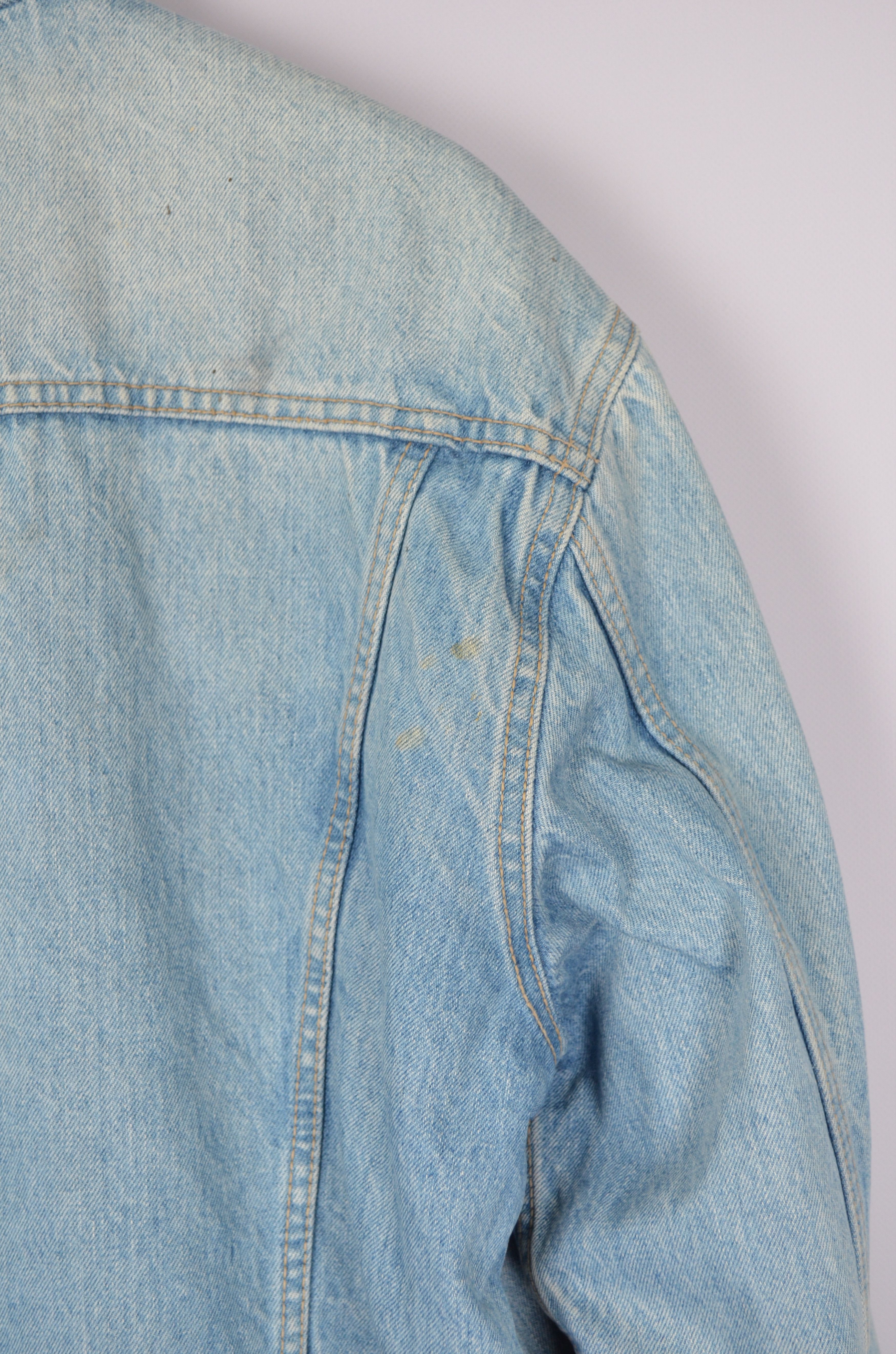 Big John × Vintage Vintage 90s Big-John Denim Trucker Sherpa Blue Jacket RARE Size US L / EU 52-54 / 3 - 14 Thumbnail