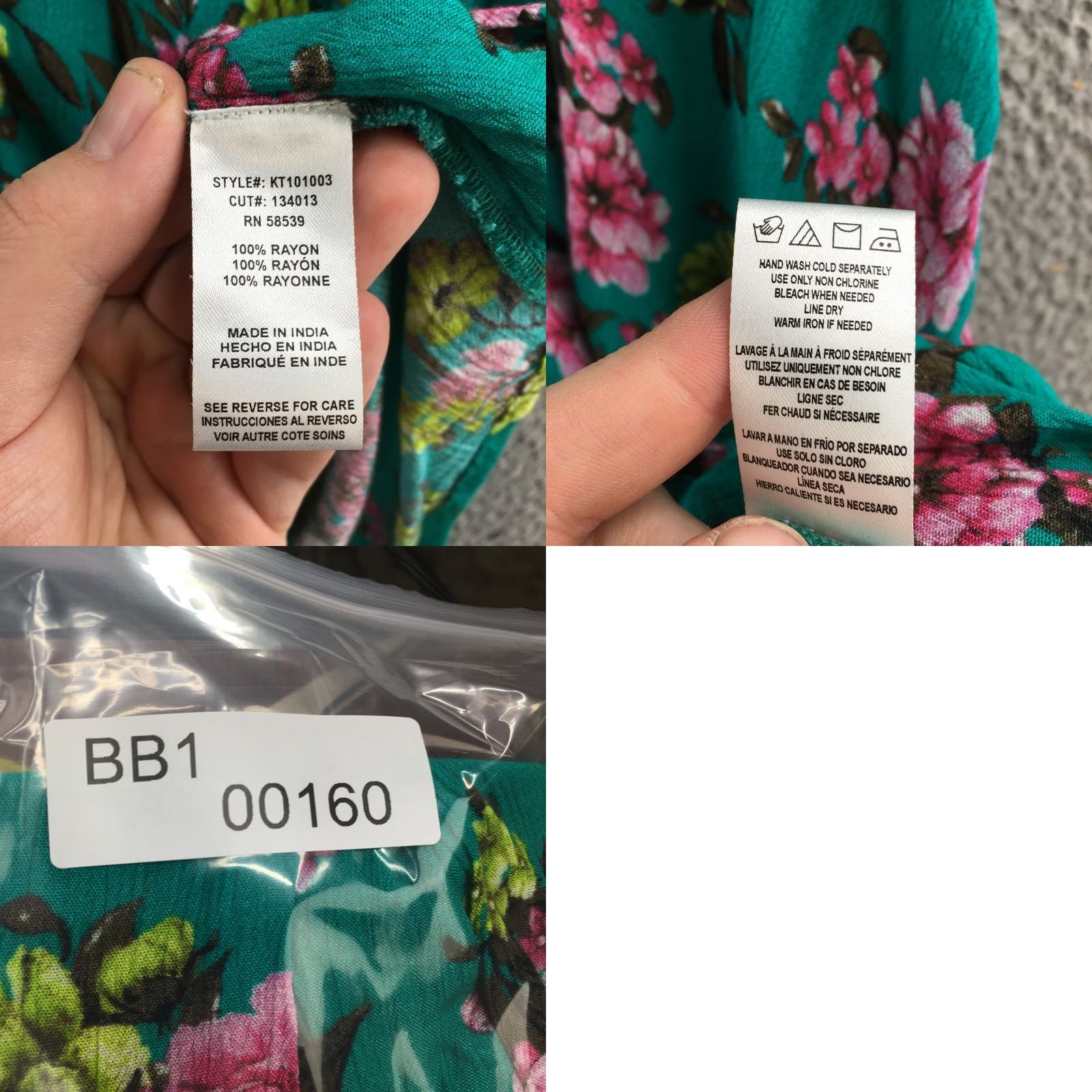 Vintage KUT from the Kloth Blouse Womens L Green Sleeveless Surplice Floral Top Rayon Shirt Size L / US 10 / IT 46 - 9 Thumbnail