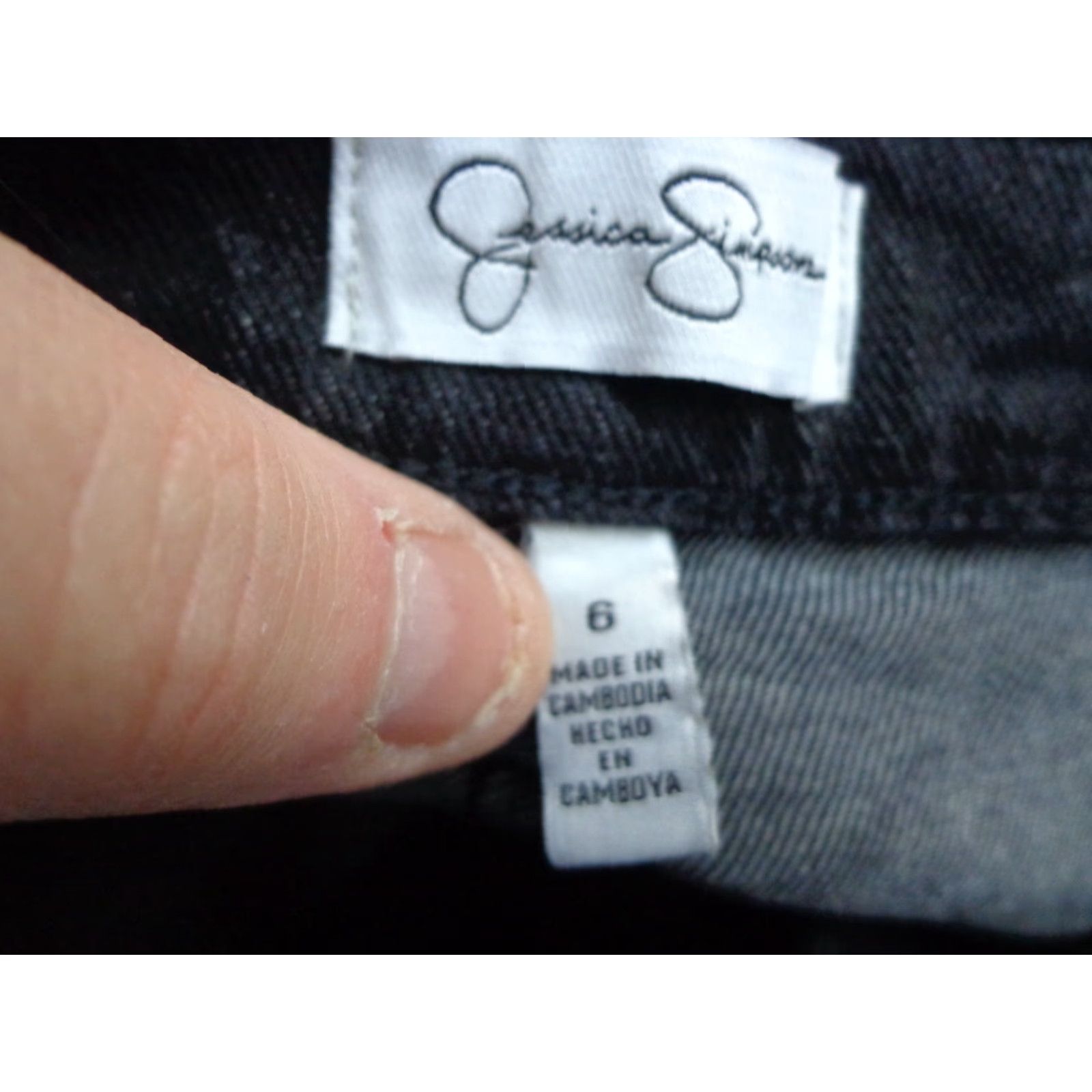 Jessica Simpson Jessica Simpson Women's High Rise Wide Leg Stretch Cargo Jeans Wahsed Black Sz 6 Size 28" / US 6 / IT 42 - 4 Thumbnail