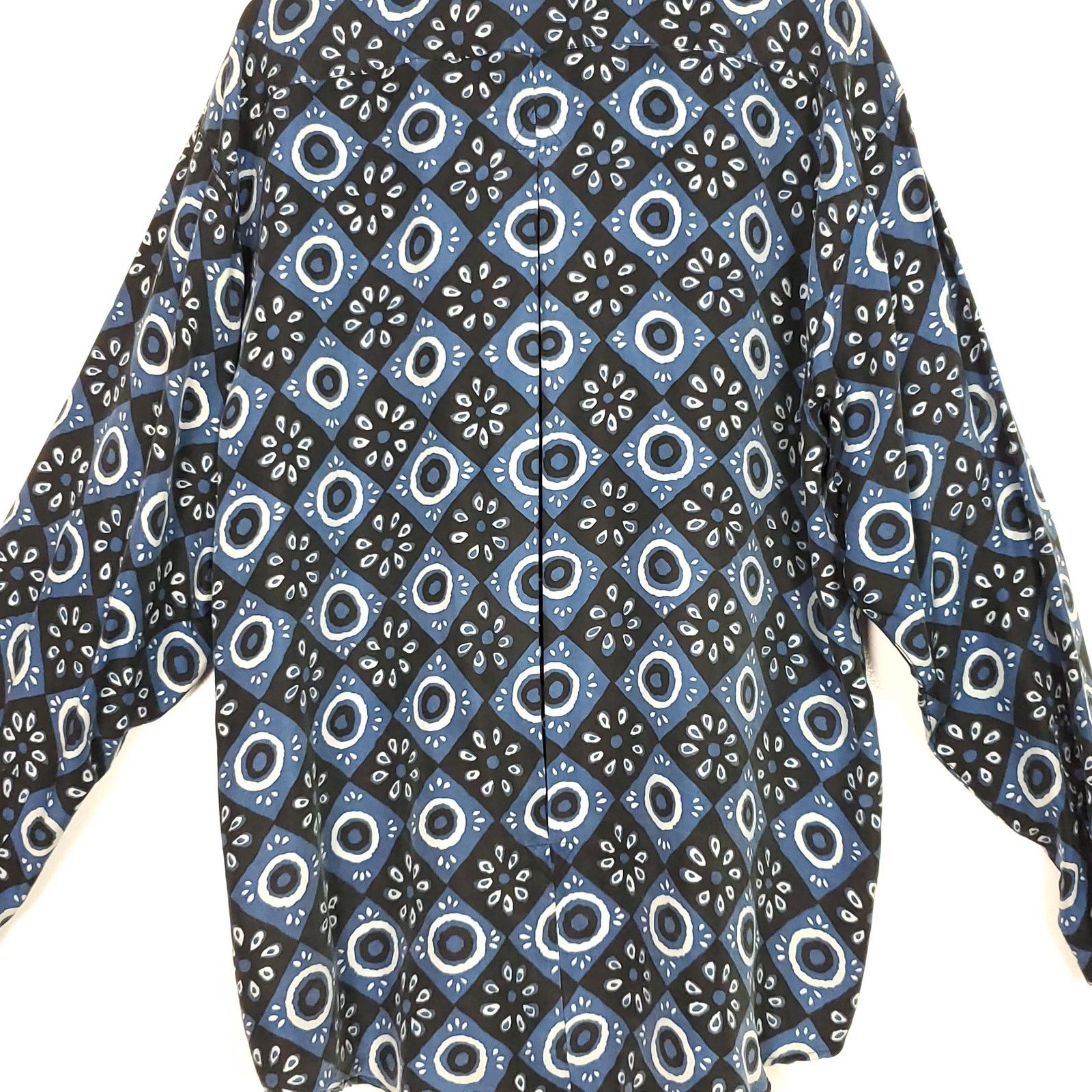 Other Vintage Takko Silk Button Down Blue Patterned L Size US L / EU 52-54 / 3 - 4 Thumbnail