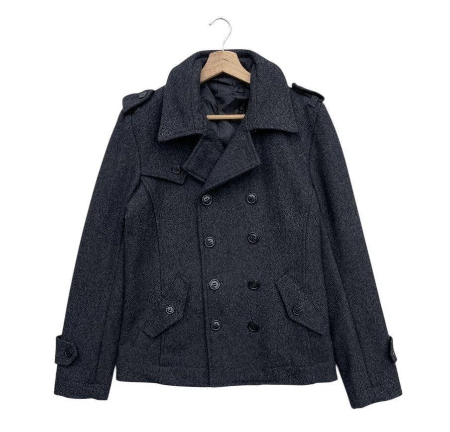 Japanese Brand RARE🔥 Lui's Pea Coat Wool With Detachable Shoulder Pads Size US S / EU 44-46 / 1 - 1 Thumbnail