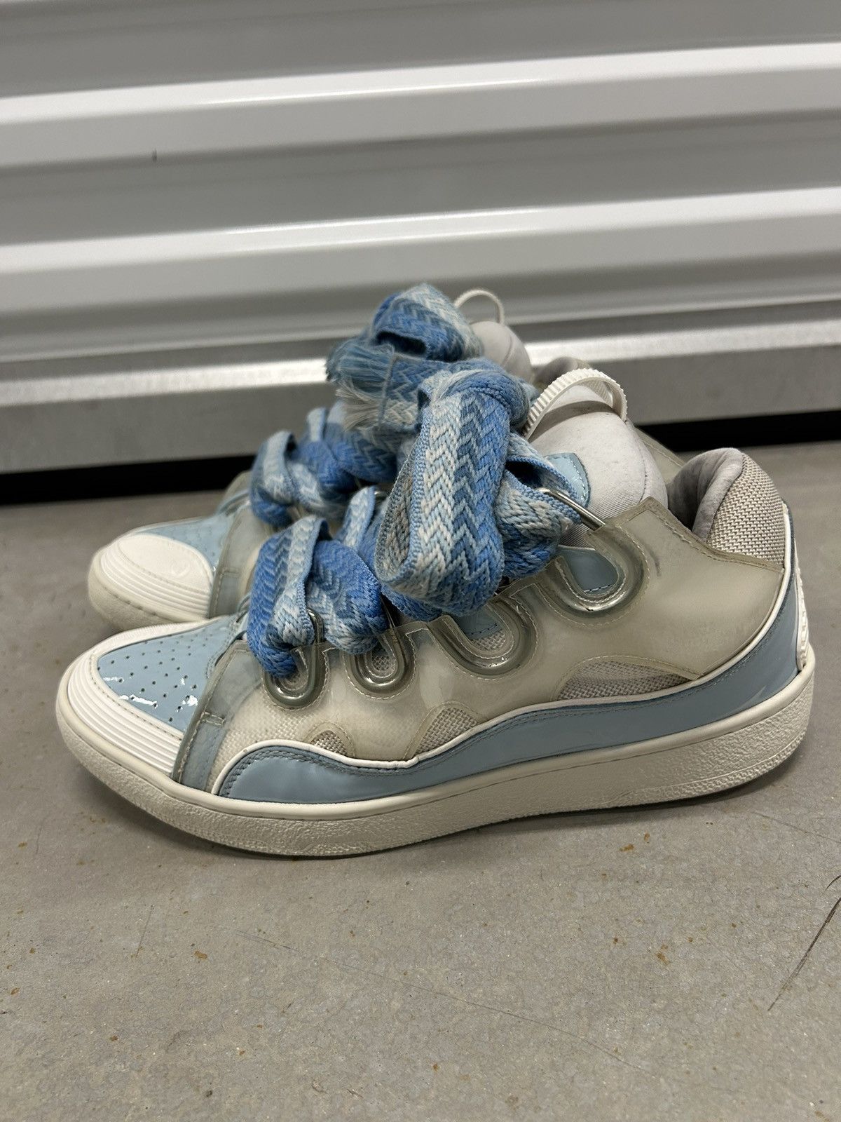 Lanvin Lanvin Curb Sneakers White Baby Blue Size US 10 / EU 43 - 4 Thumbnail