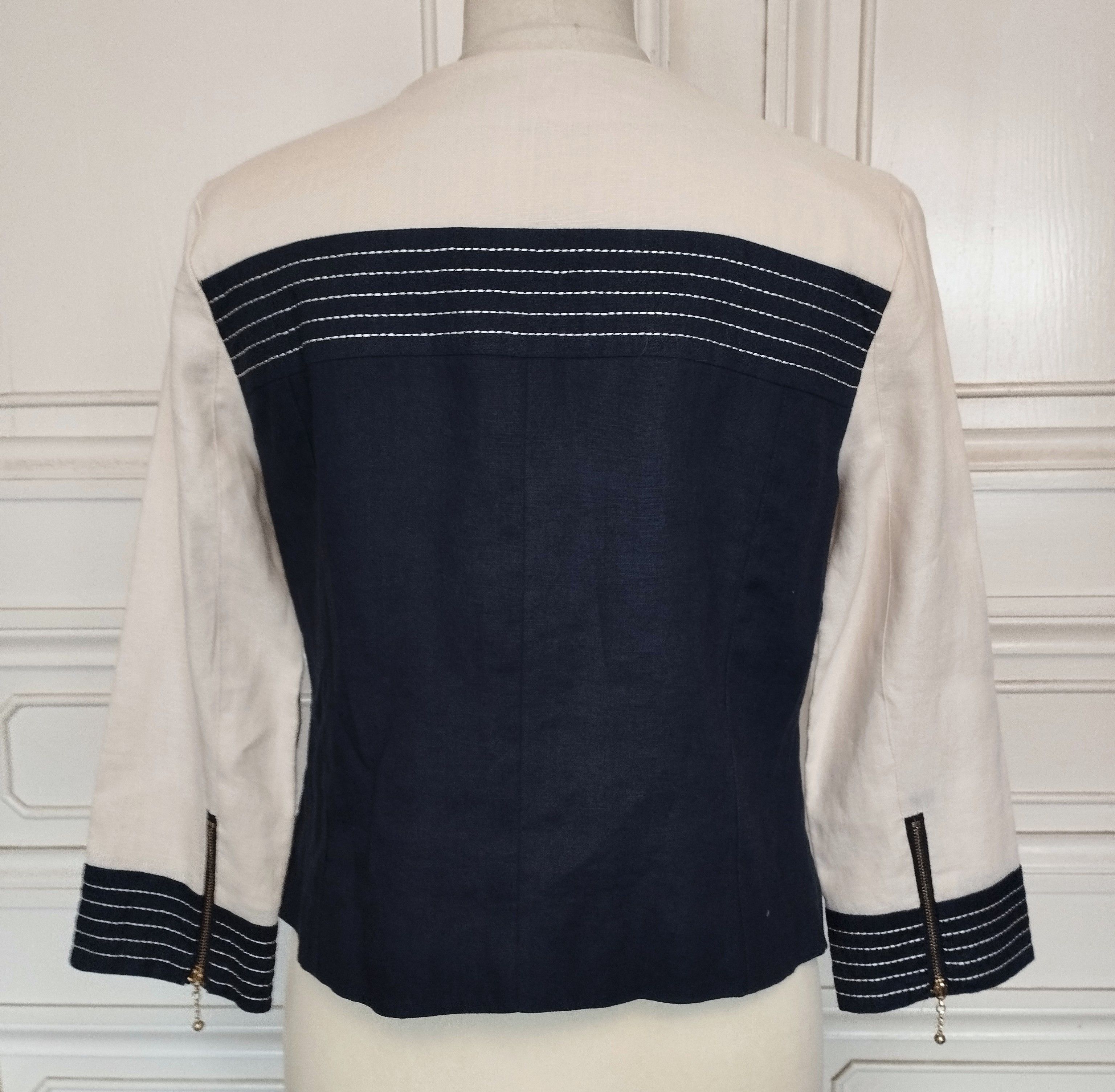 Designer René Derhy Veste Lin Soirée Céremonie T XS/S Size XS / US 0-2 / IT 36-38 - 2 Thumbnail