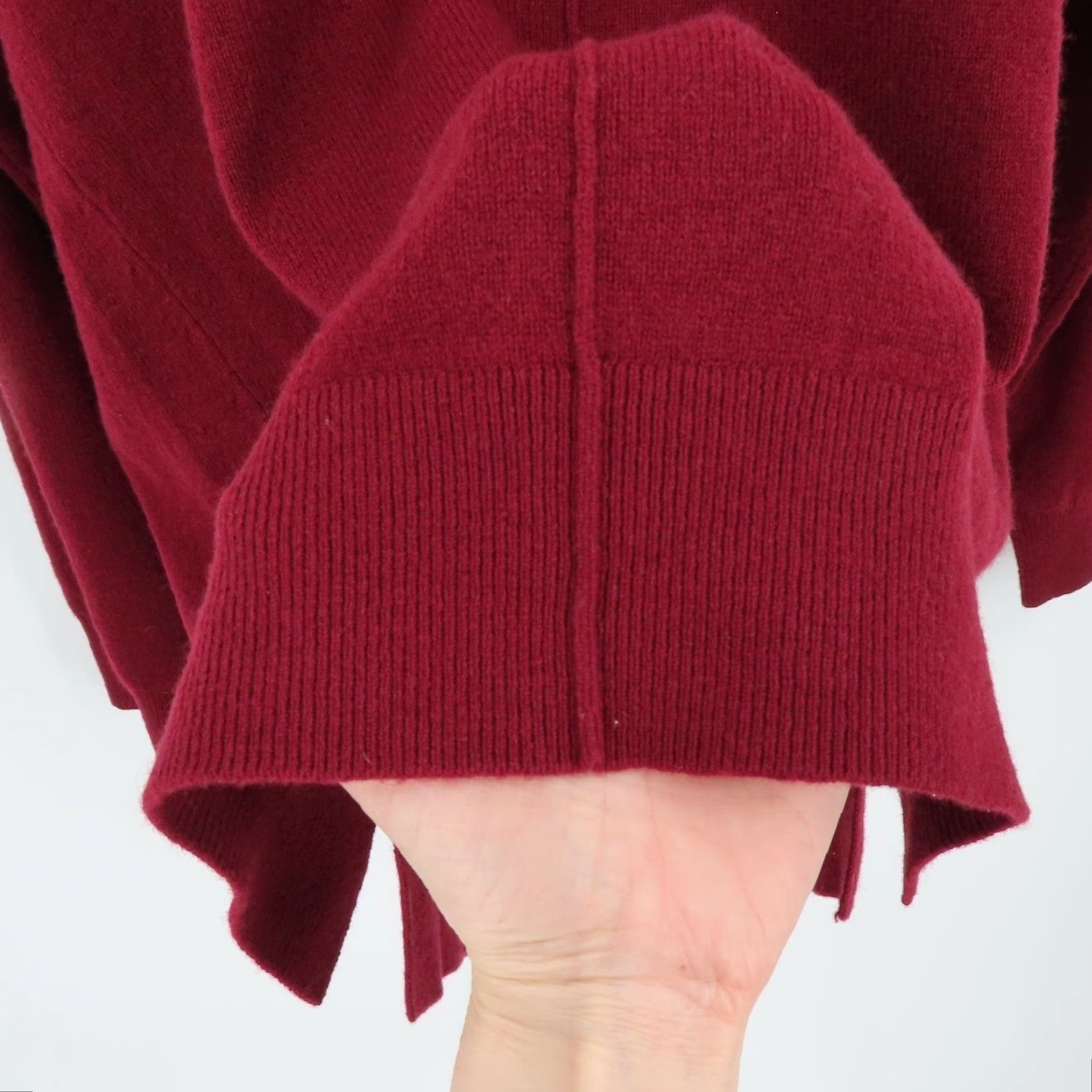 Joseph Joseph Womens Large Red V Neck Tunic Sweater All Soft Wool Pullover Tight Knit Size L / US 10 / IT 46 - 5 Thumbnail