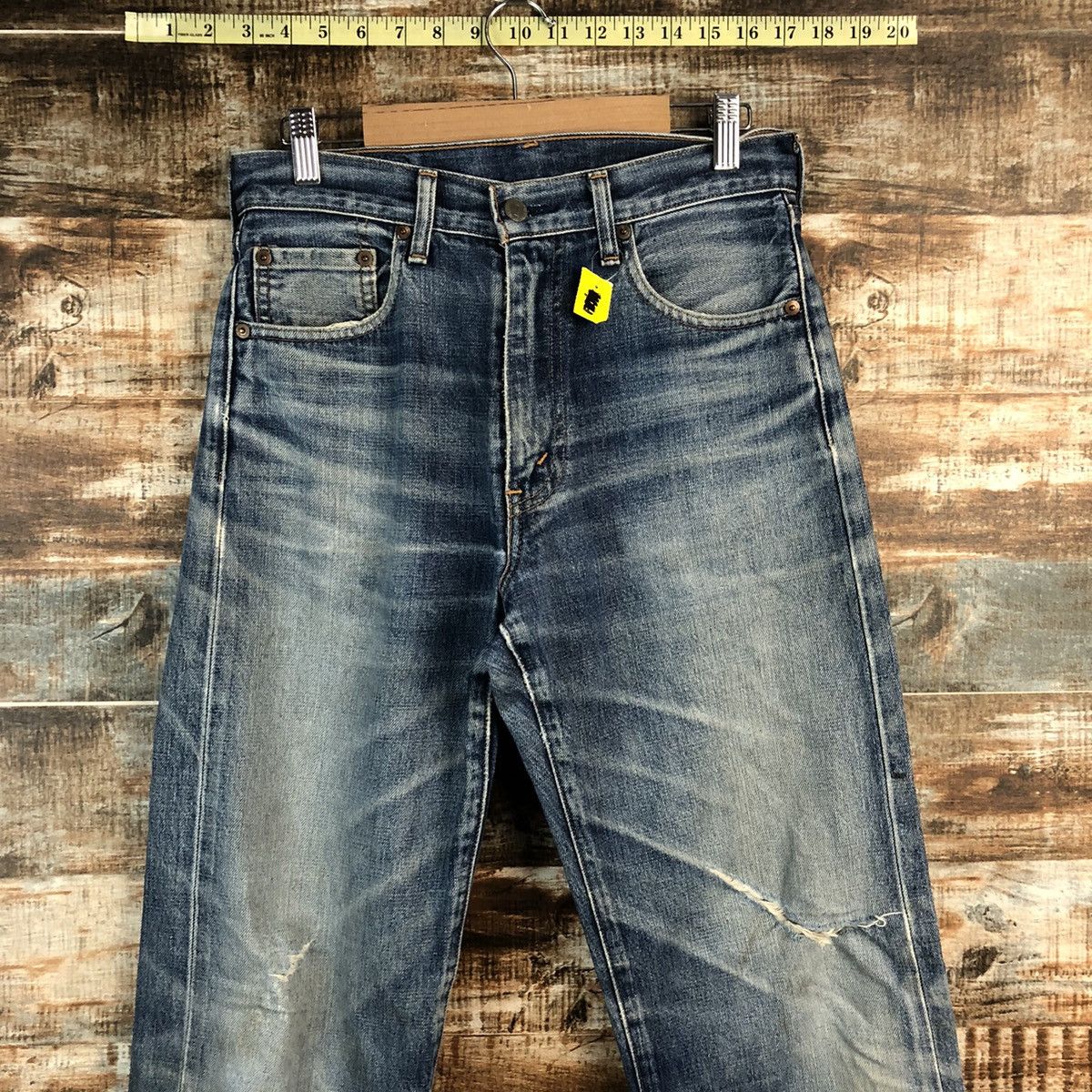 Levi's D Levis 504 Big E selvedge Distressed Denim Pants #A2579 Size US 29 - 4 Thumbnail
