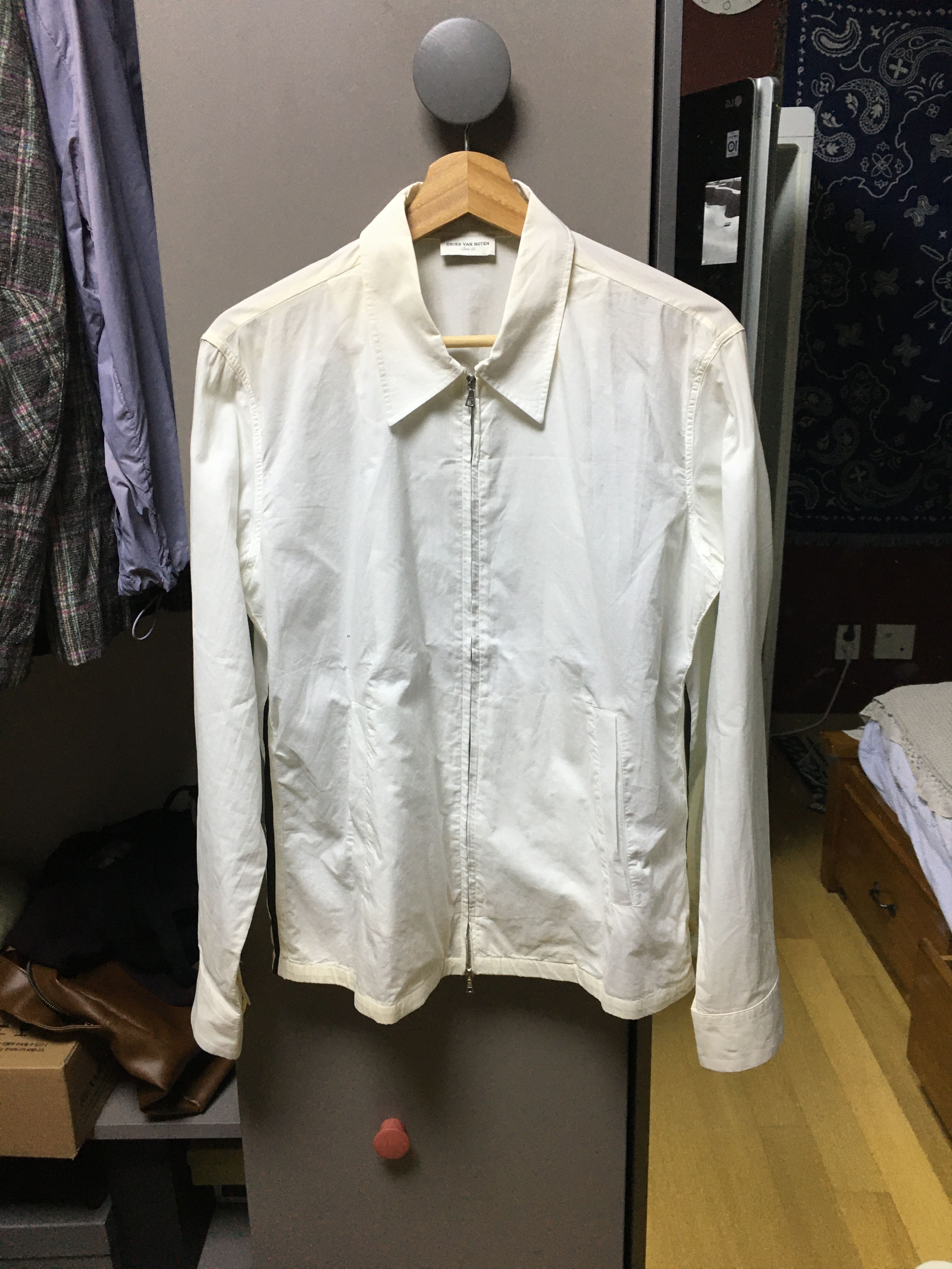 Dries Van Noten Dries Van Noten White Cotton Blouson Jacket Size Size US M / EU 48-50 / 2 - 1 Thumbnail