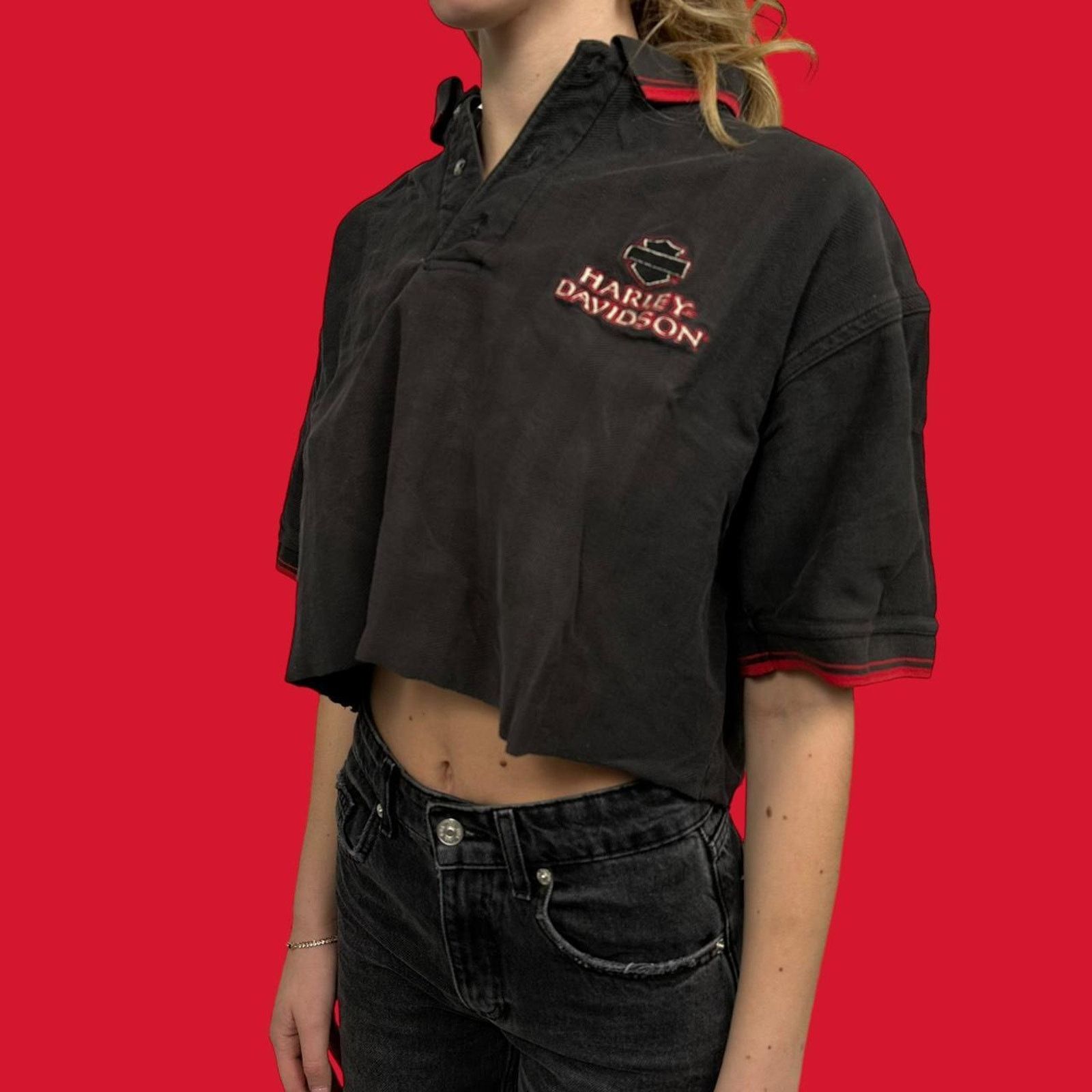Harley Davidson Vintage harley davidson polo Croptop Size L / US 10 / IT 46 - 1 Thumbnail