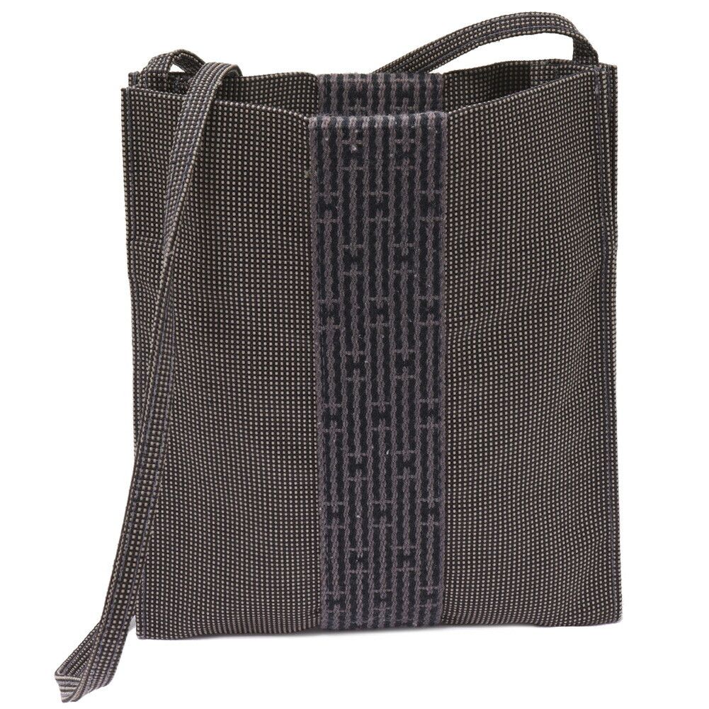 Hermes Hermes Herline Canvas Shoulder Bag Canvas Crossbody Bag in Grey, Women's
