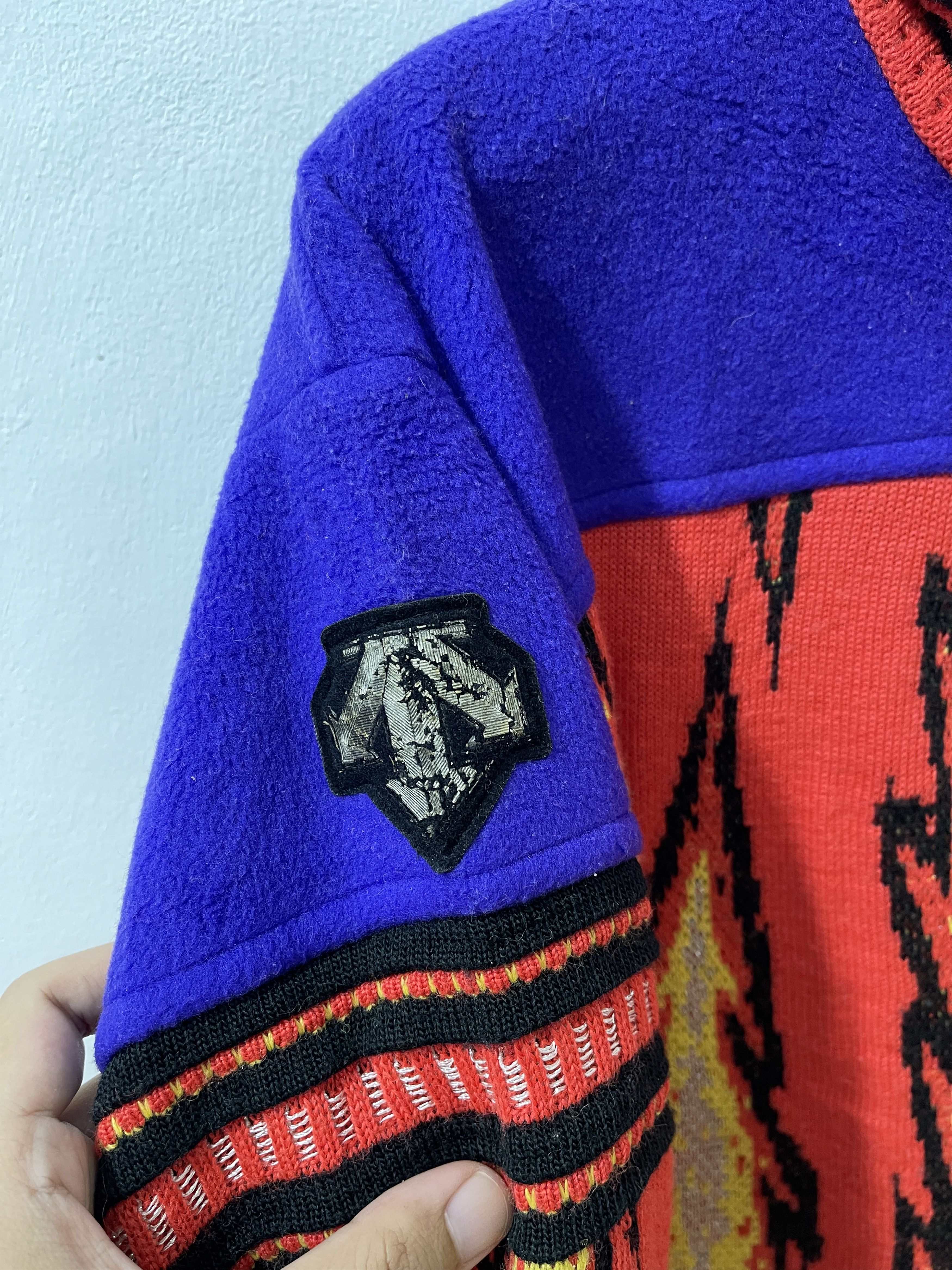 Vintage 90s Descente Crazy Fire Flames Ninja Longsleeve Size US L / EU 52-54 / 3 - 3 Thumbnail