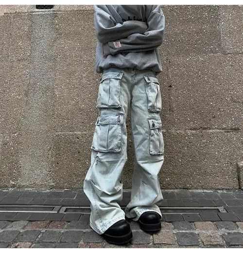 VIBE Multi Pocket Cargo Oversized Jeans Size US 32 / EU 48 - 3 Thumbnail