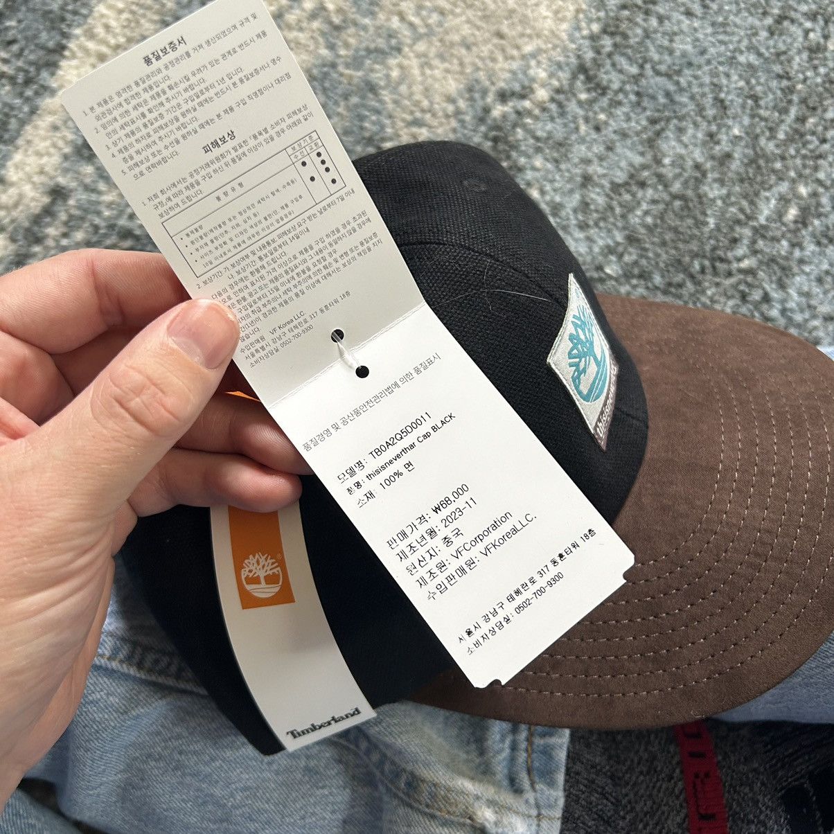 Timberland × thisisneverthat TNT TiMBERLAND WASHED 2-TONE CAP BLACK CANVAS BROWN SUEDE Size ONE SIZE - 9 Thumbnail