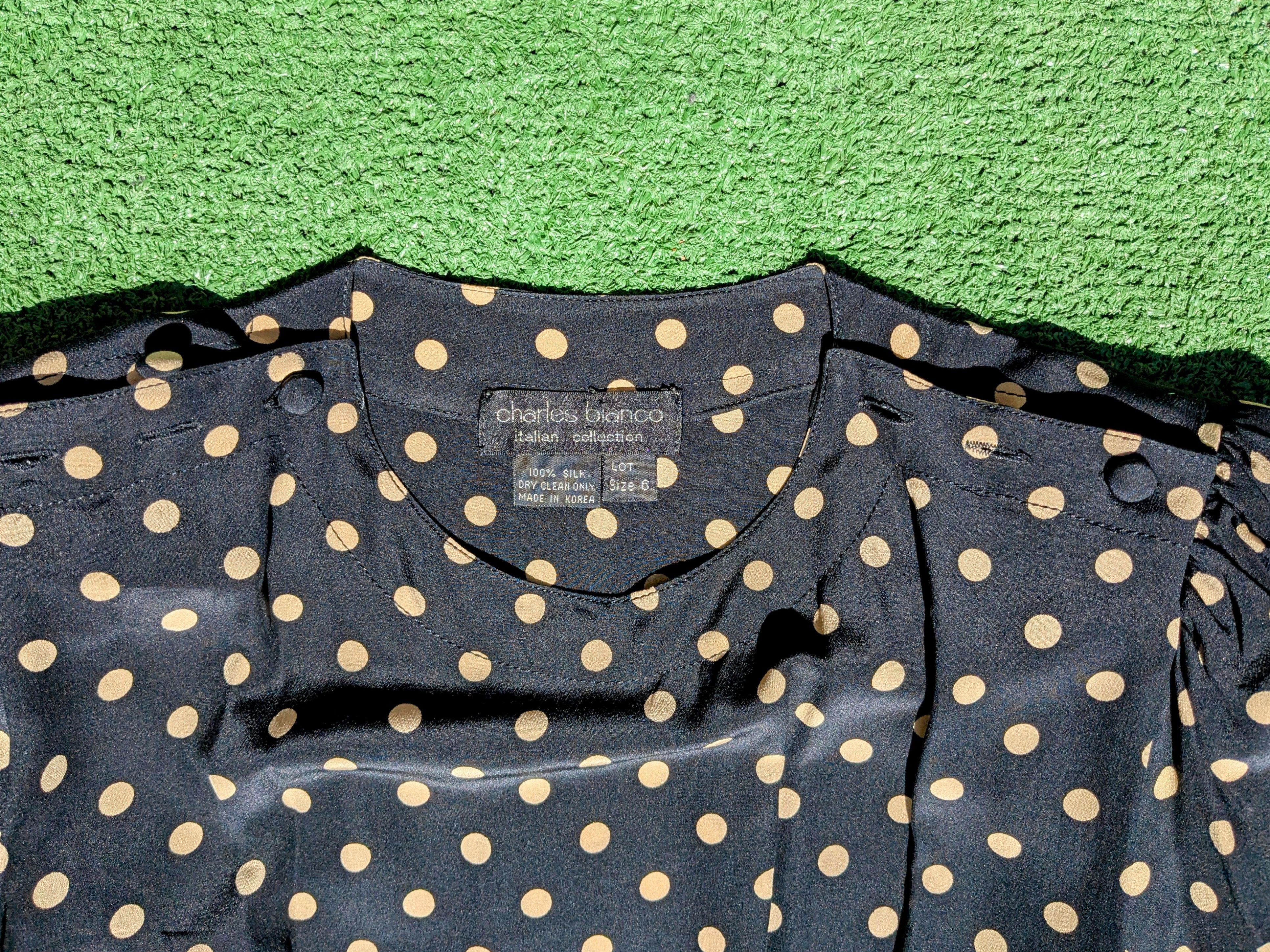 Vintage A-Line 1980Charles Bianco Italian Collection Polka Dot Dress Size M / US 6-8 / IT 42-44 - 5 Thumbnail
