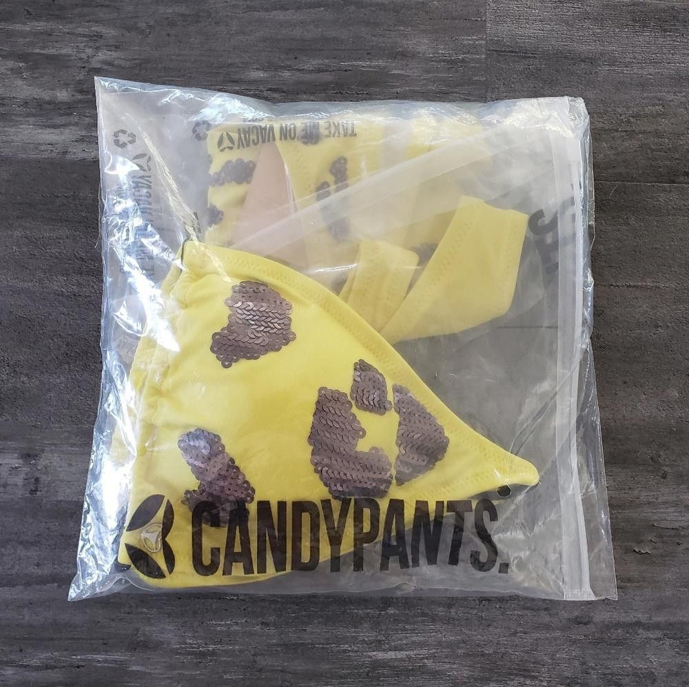 Designer Yellow Black CandyPants Animal Bikini Set Size ONE SIZE - 8 Thumbnail