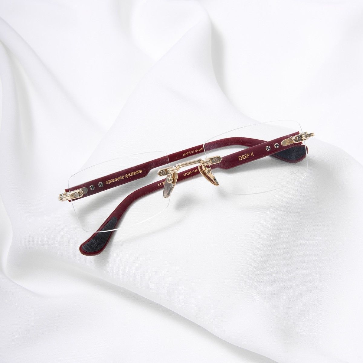 Chrome Hearts CHROME HEARTS DEEP II GOLD PLATED BORDELLO GLASSES Size ONE SIZE - 6 Thumbnail