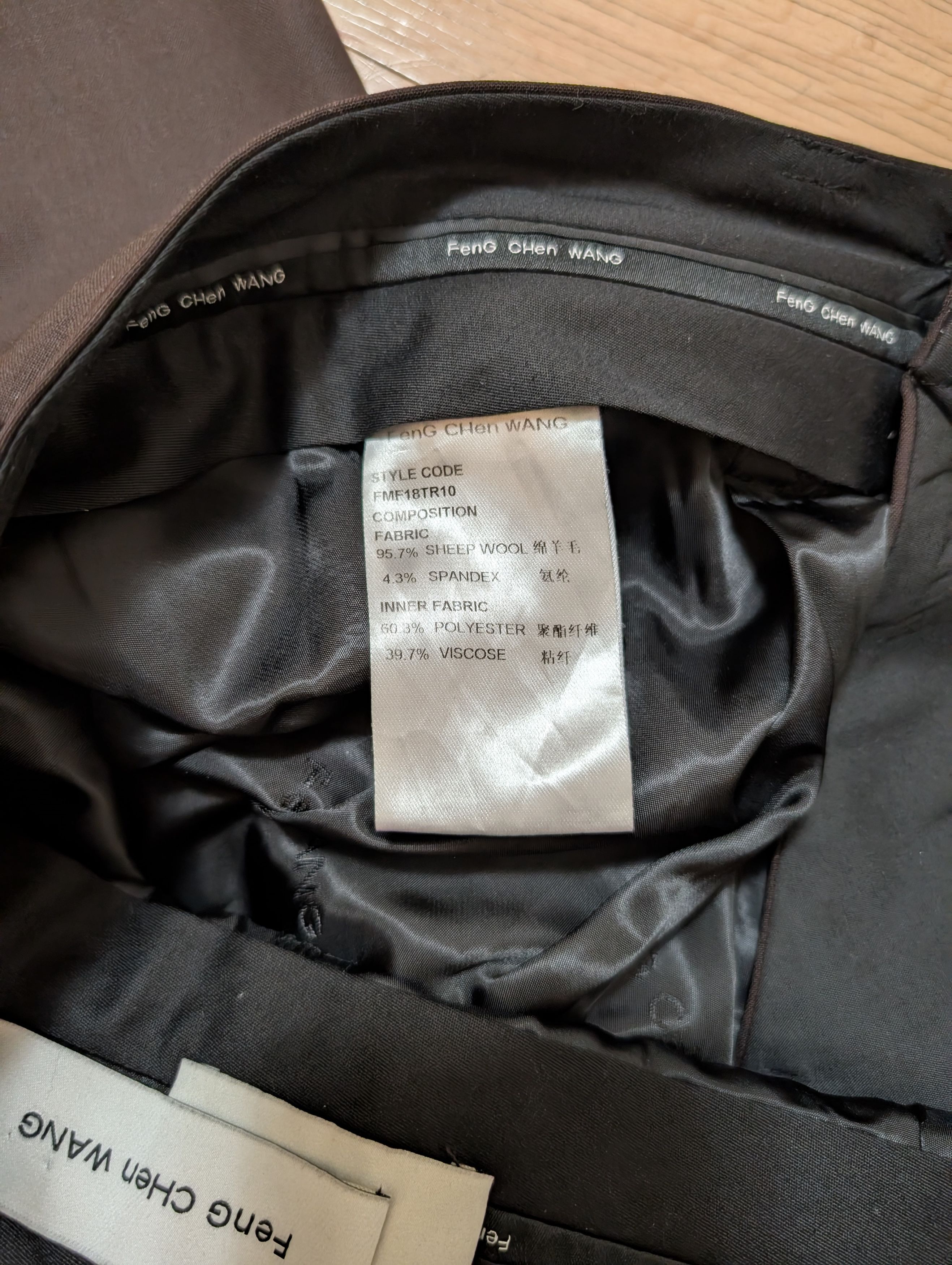 Feng Chen Wang Feng Chen Wang Wool Double Fly BrownDeconstructed Trousers Size US 30 / EU 46 - 7 Thumbnail