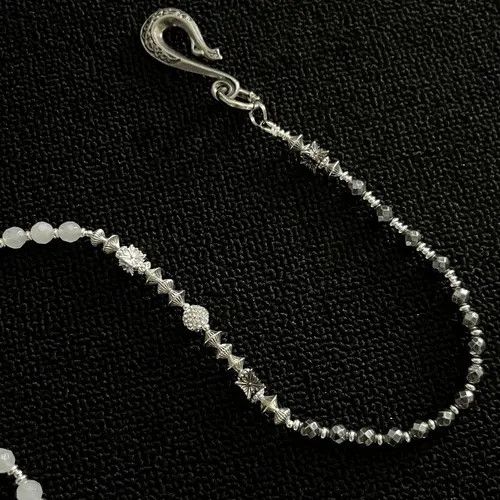 Jewelry 579Silver and Black Beaded Men's Chain Accessory Size ONE SIZE - 4 Thumbnail