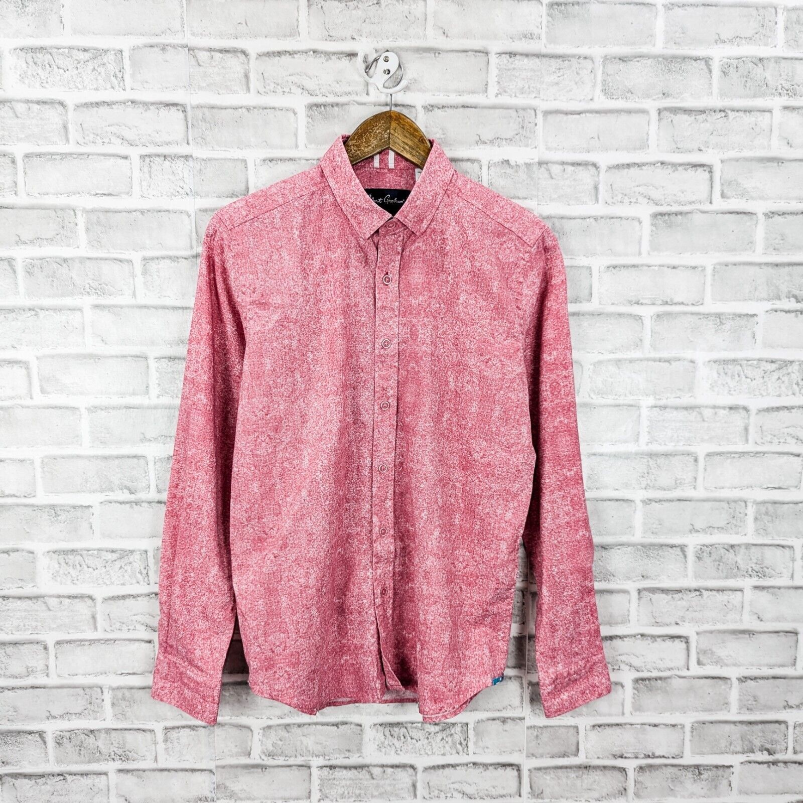 Robert Graham Robert Graham Pink Harpswell Linen Button up Shirt Tailored Size US S / EU 44-46 / 1 - 1 Thumbnail