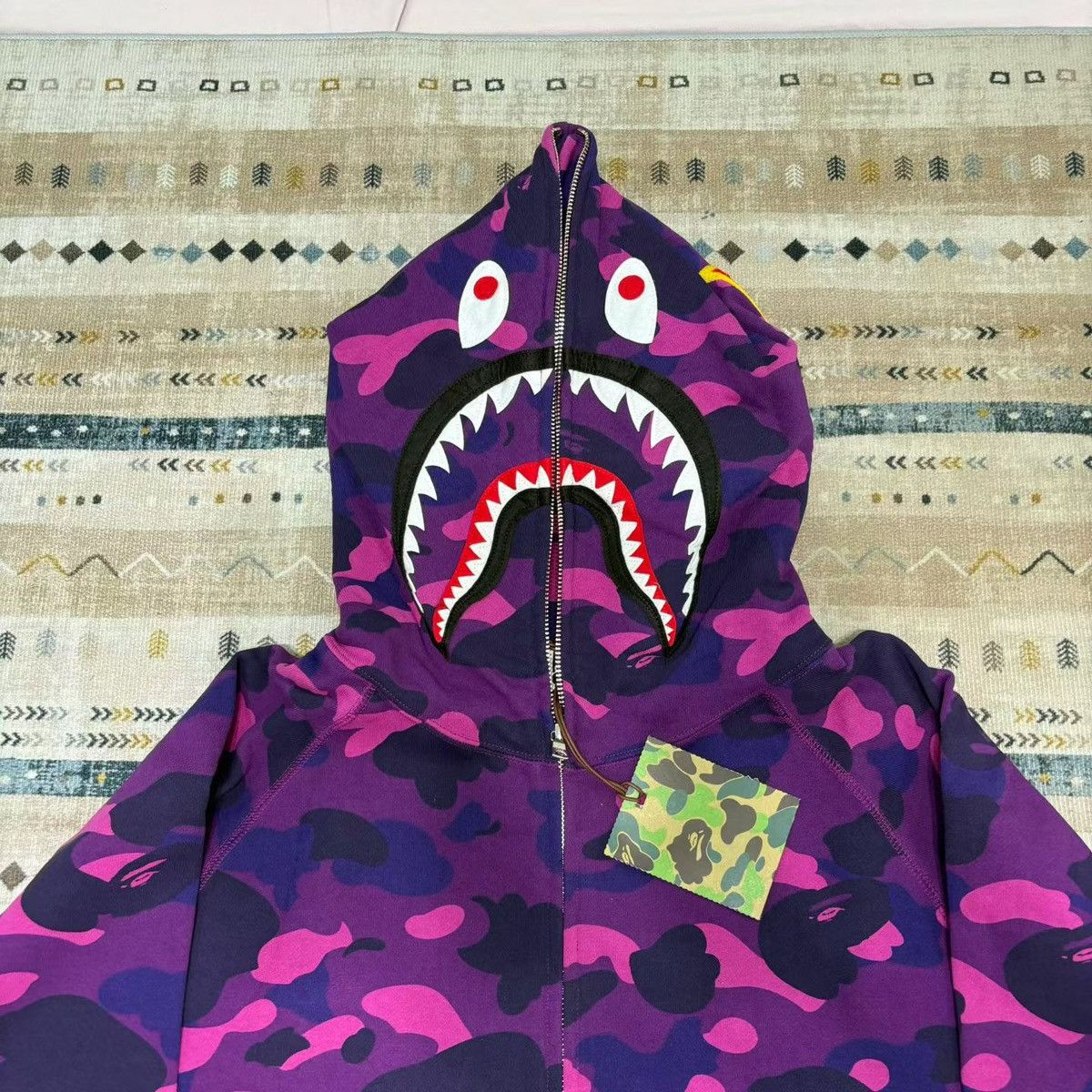 Bape COLOR CAMO SHARK FULL ZIP HOODIE Size US XL / EU 56 / 4 - 2 Thumbnail