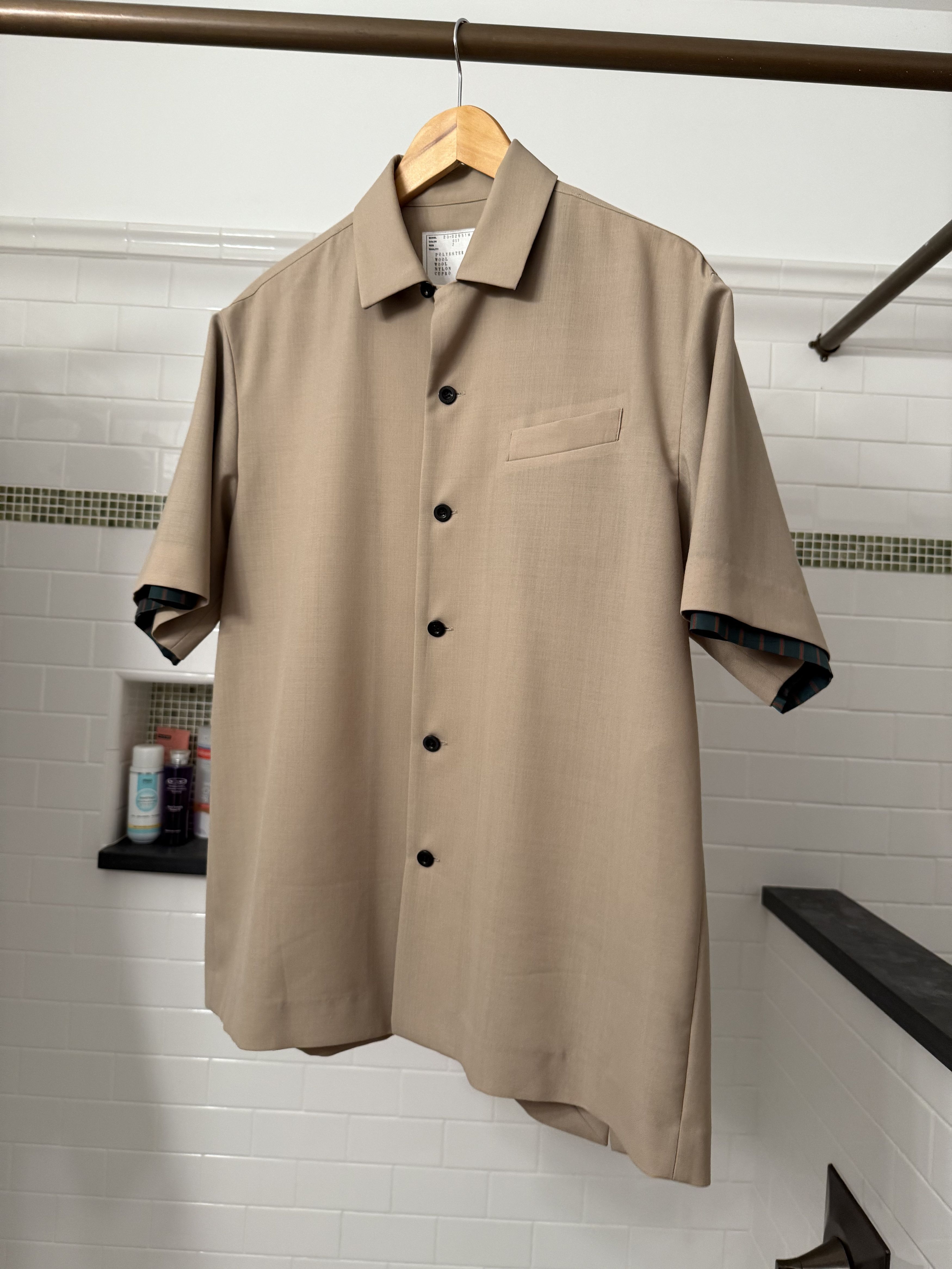 Sacai Sacia bouble layer short sleve button down shirt Size US M / EU 48-50 / 2 - 1 Thumbnail