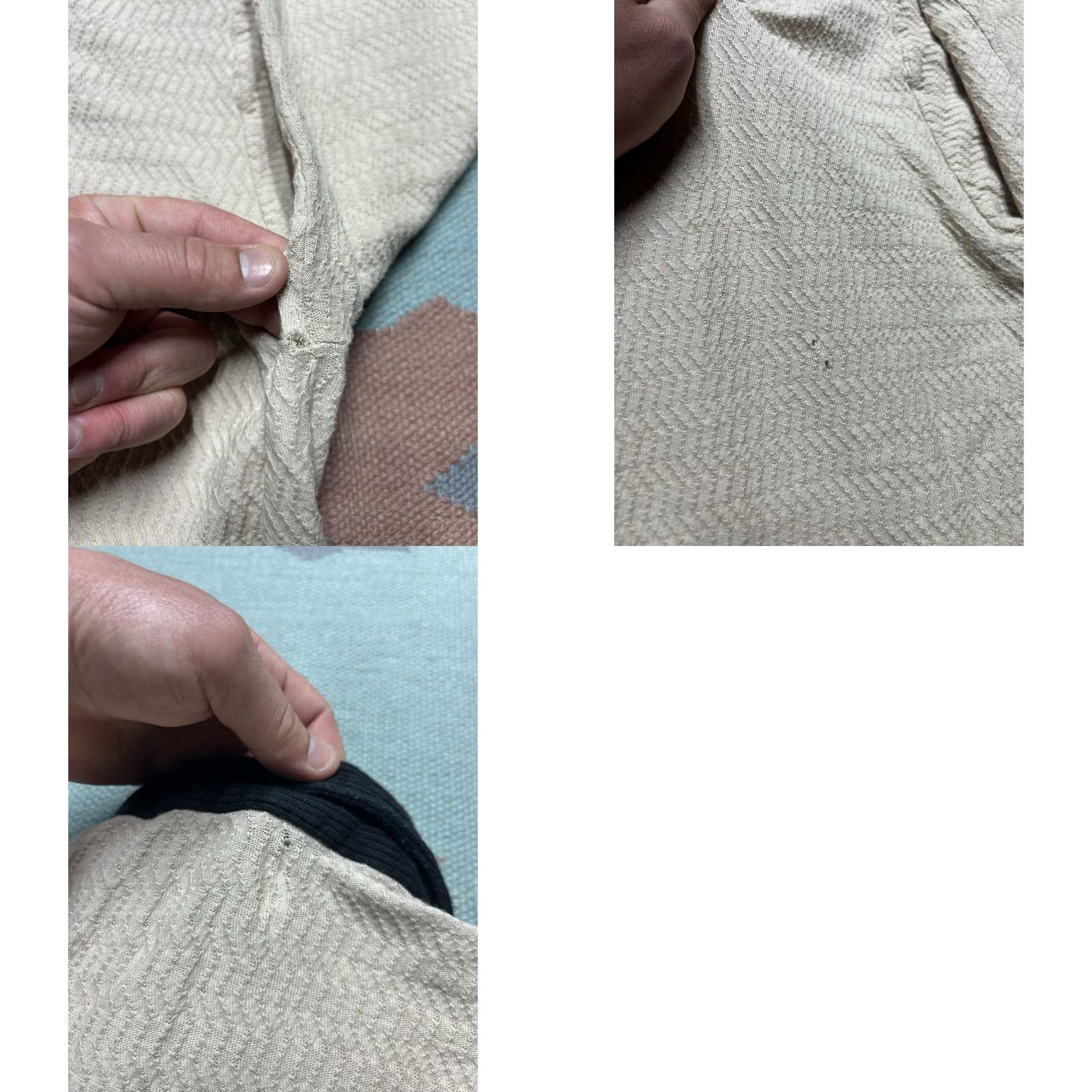 Vintage VINTAGE 50s Polo Shirt Long Sleeve Cotton Knit Corduroy Collar Black & White White Med Men Size US M / EU 48-50 / 2 - 8 Thumbnail