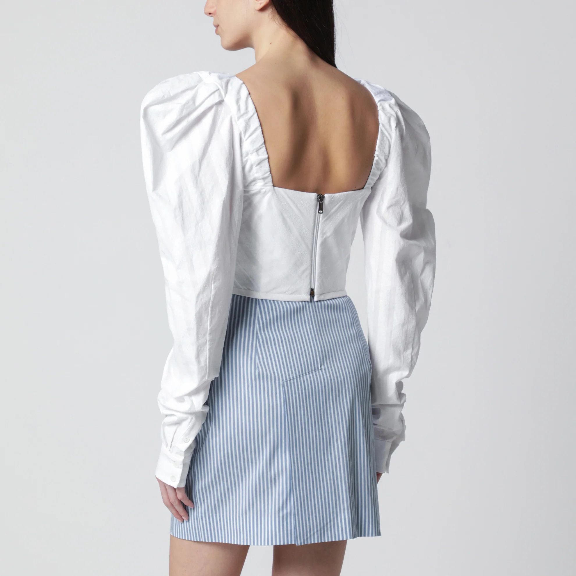 Vivienne Westwood o1d2blof0526 Sunday Corset Cotton Top in White Size S / US 4 / IT 40 - 3 Thumbnail