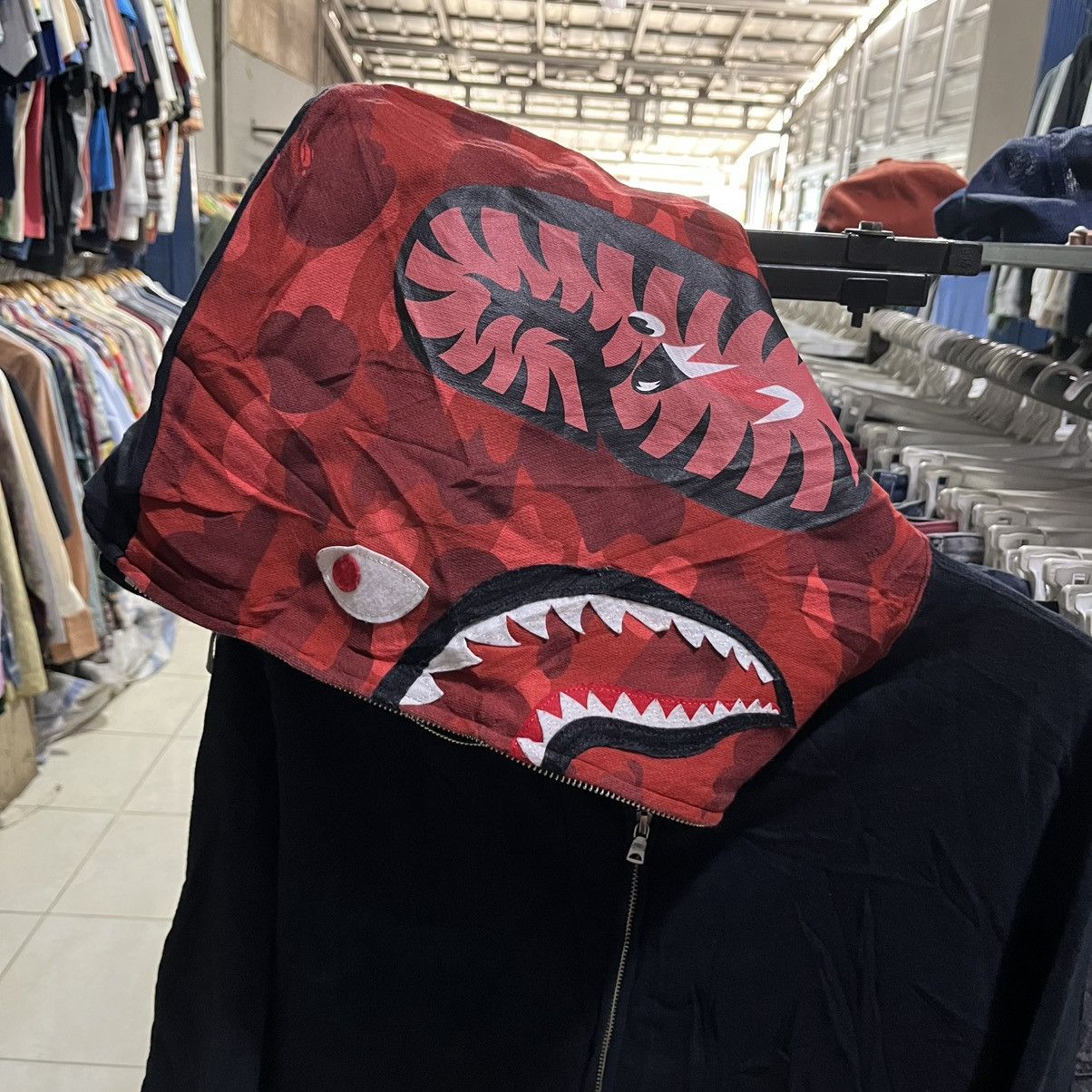 Bape Steals💰Bape 20th Anniversary Red Camo Shark Zip Up Hoodie Size US L / EU 52-54 / 3 - 5 Thumbnail