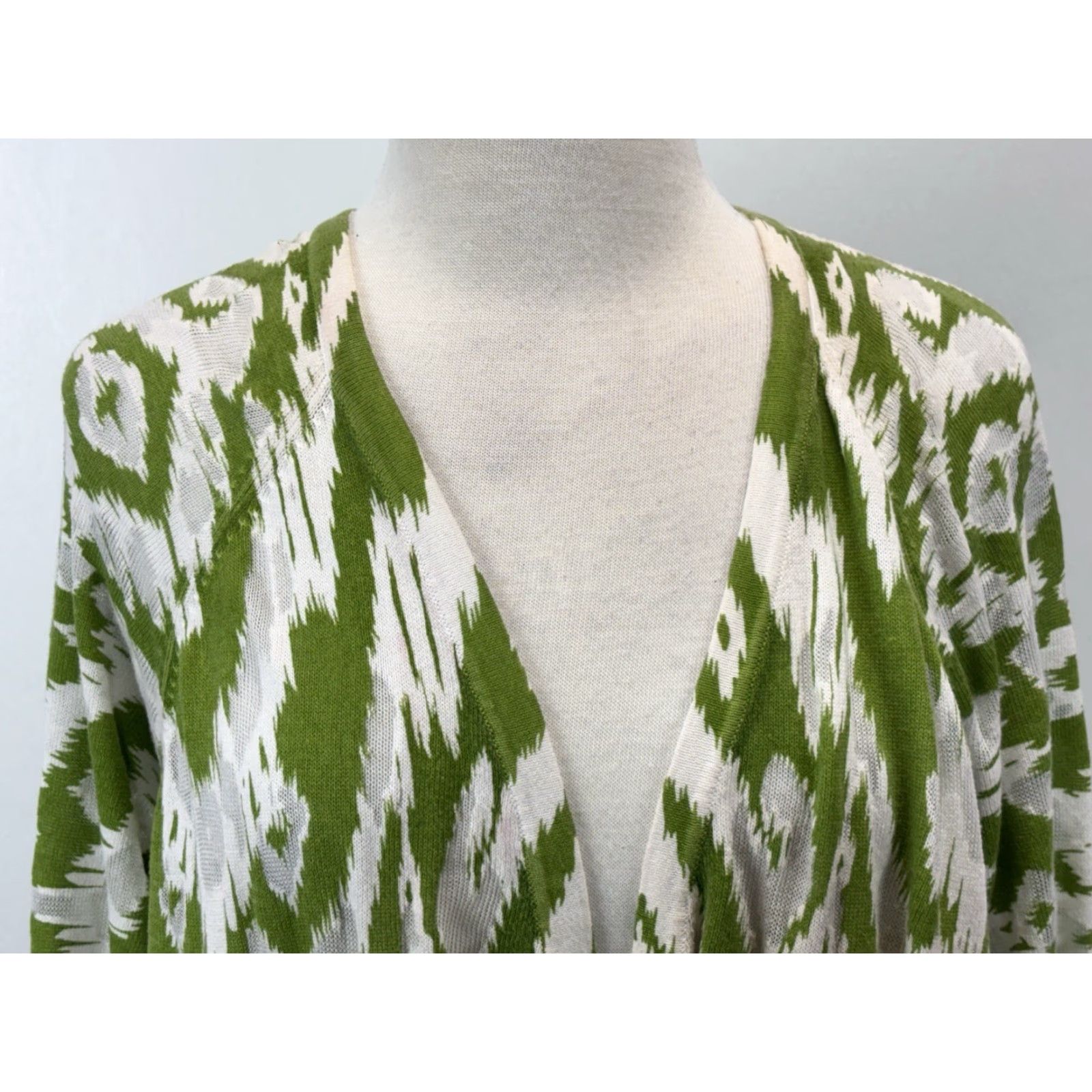 Vintage VINTAGE Chico's Women Sweater Cardigan Open-Front Cotton Blend Casual Green XL 3/4 Sleeve Size XL / US 12-14 / IT 48-50 - 5 Thumbnail
