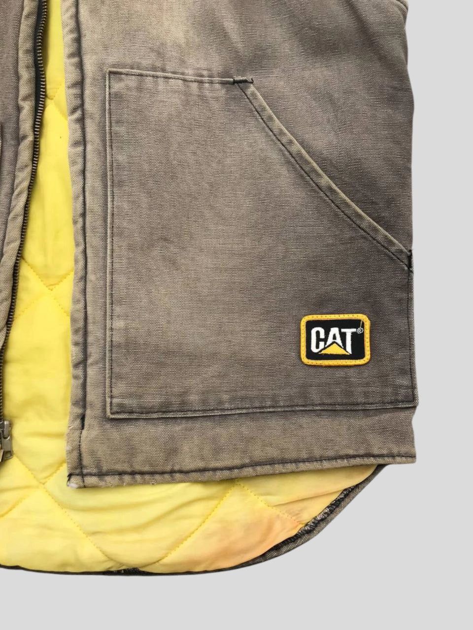 Caterpillar Sunfaded Vintage Caterpillar Duck Canvas Quilted Lined Vest Size US M / EU 48-50 / 2 - 9 Thumbnail
