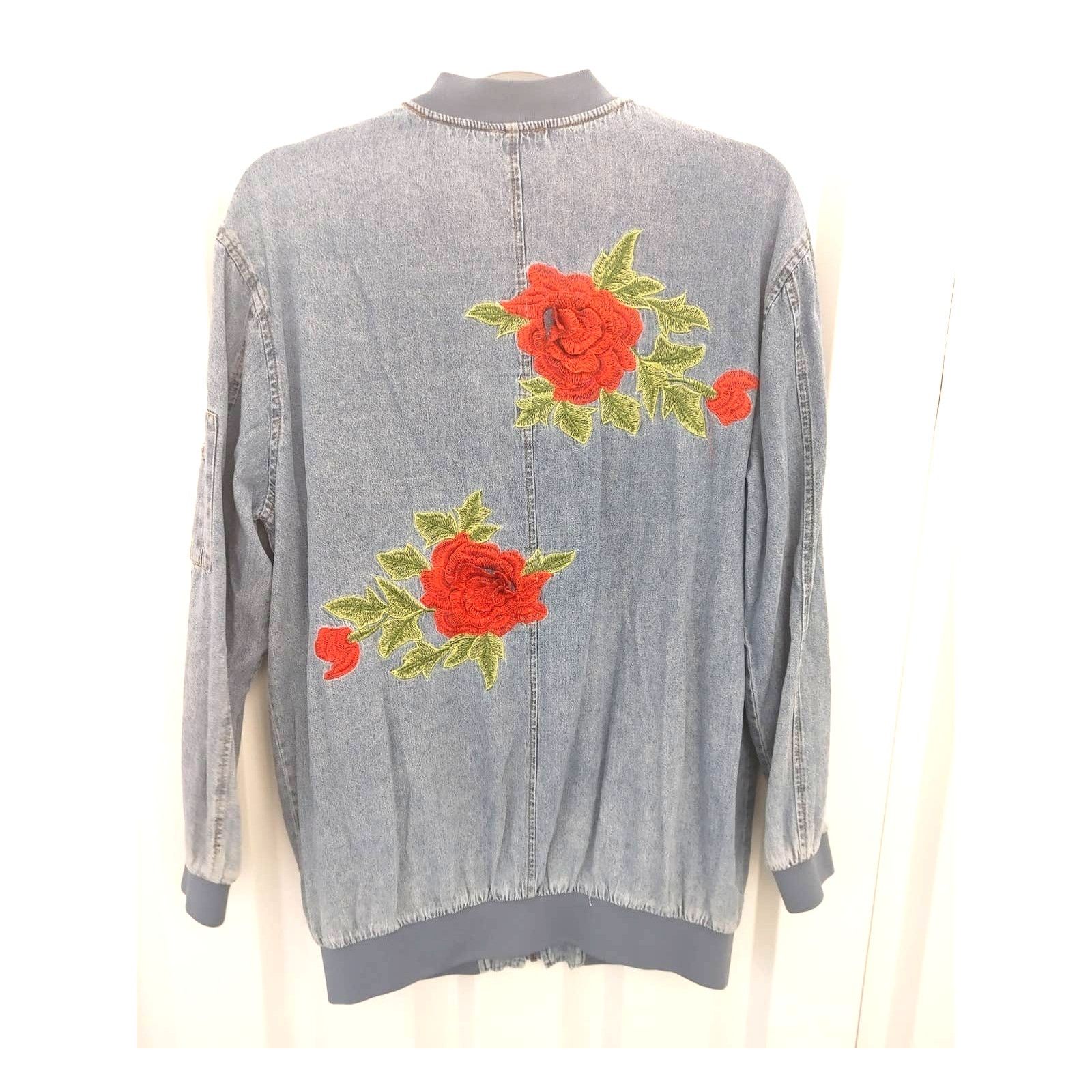 Other Hayden Oversized Denim Chambray Bomber Jacket Small Medium Size M / US 6-8 / IT 42-44 - 1 Thumbnail