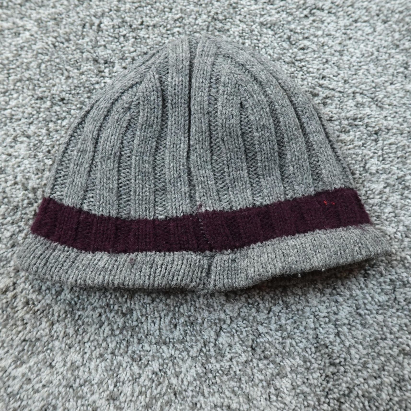 Abercrombie & Fitch VINTAGE Abercrombie & Fitch Beanie Hat Mens One Size Gray Wool Knit Lined Winter Y2K Train of Thought Size ONE SIZE - 3 Thumbnail