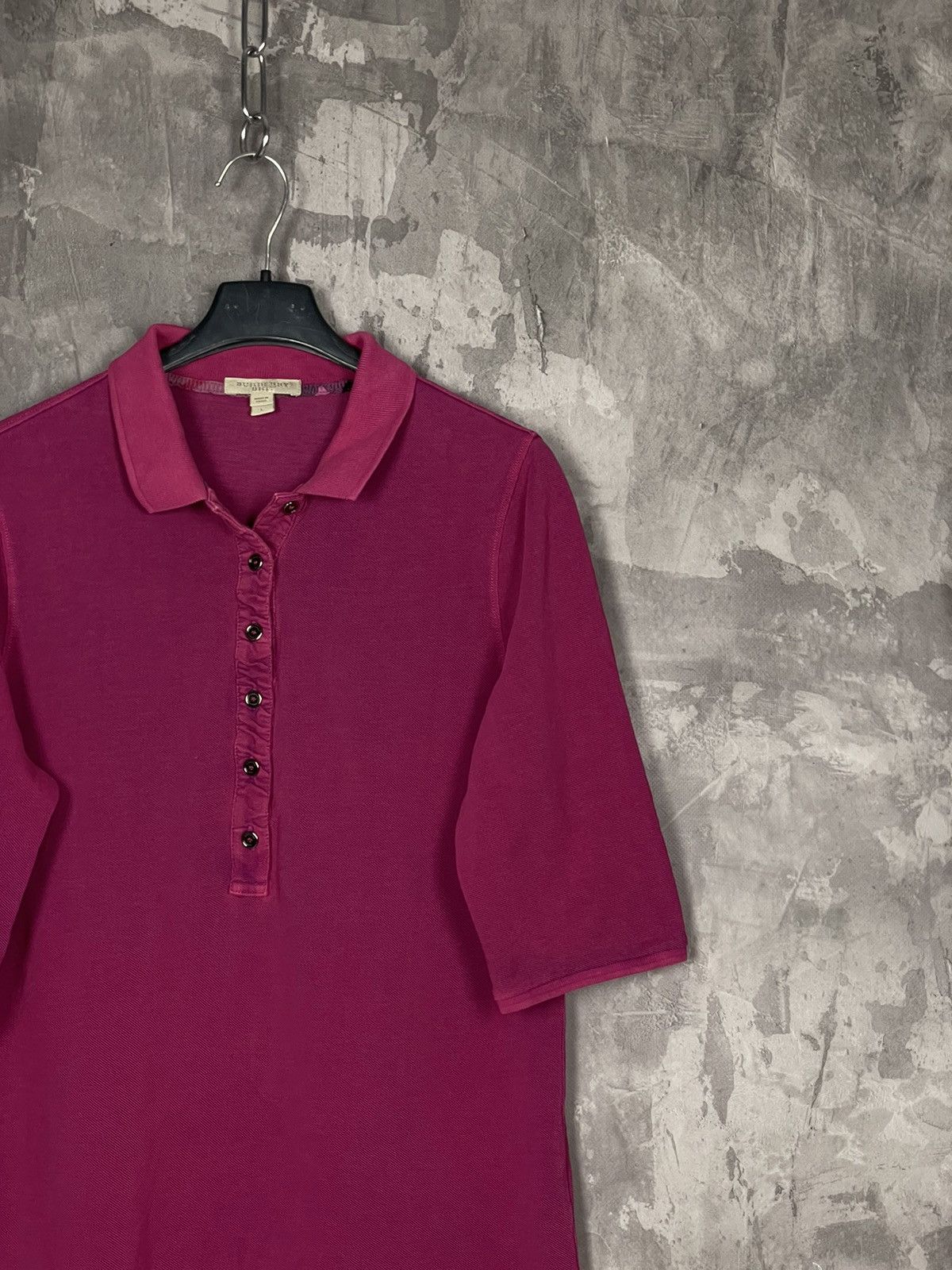 Burberry Burberry Brit Very Rare Y2K Purple Long Sleeve Polo T shirt Size L / US 10 / IT 46 - 4 Thumbnail