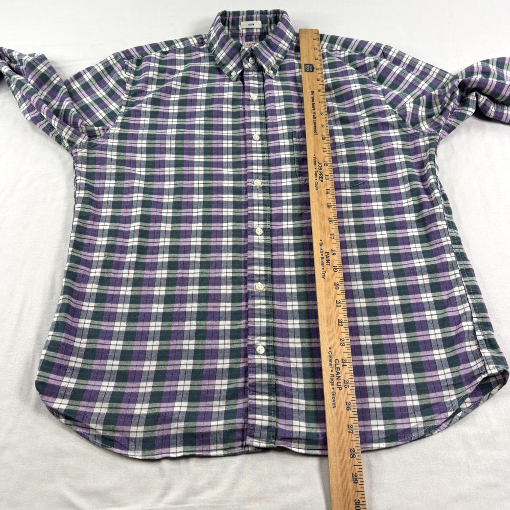 J.Crew J.CREW Shirt Mens L Purple Plaid Oxford Button-Up Slim Fit Preppy Size US L / EU 52-54 / 3 - 5 Thumbnail