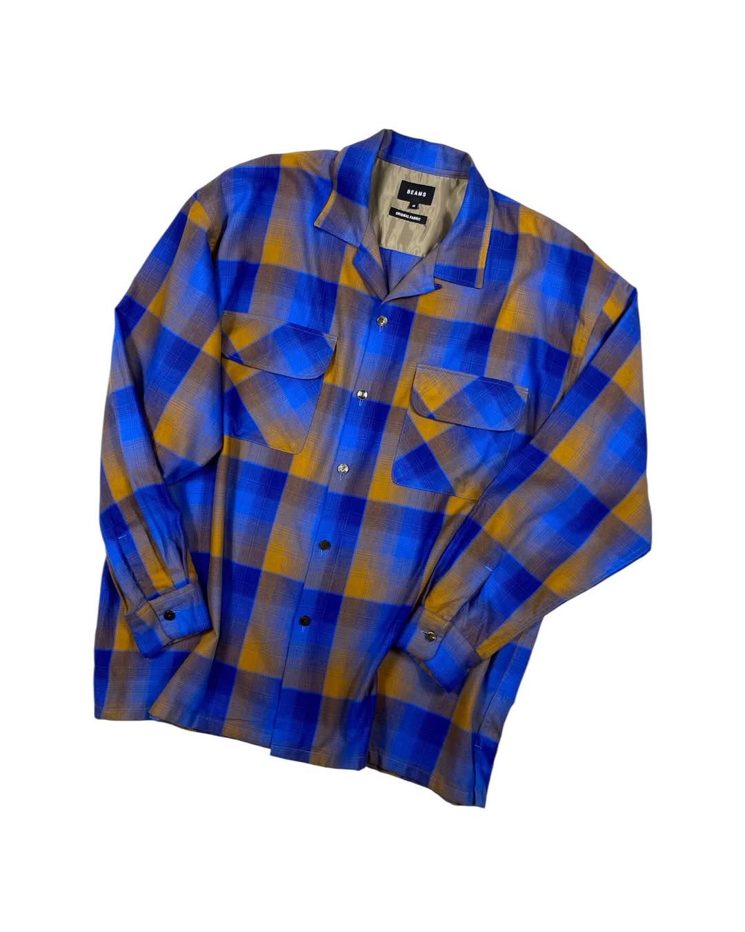 Beams Japan Beams Ombre Check Loop Collar - Easy fit Size US M / EU 48-50 / 2 - 1 Thumbnail