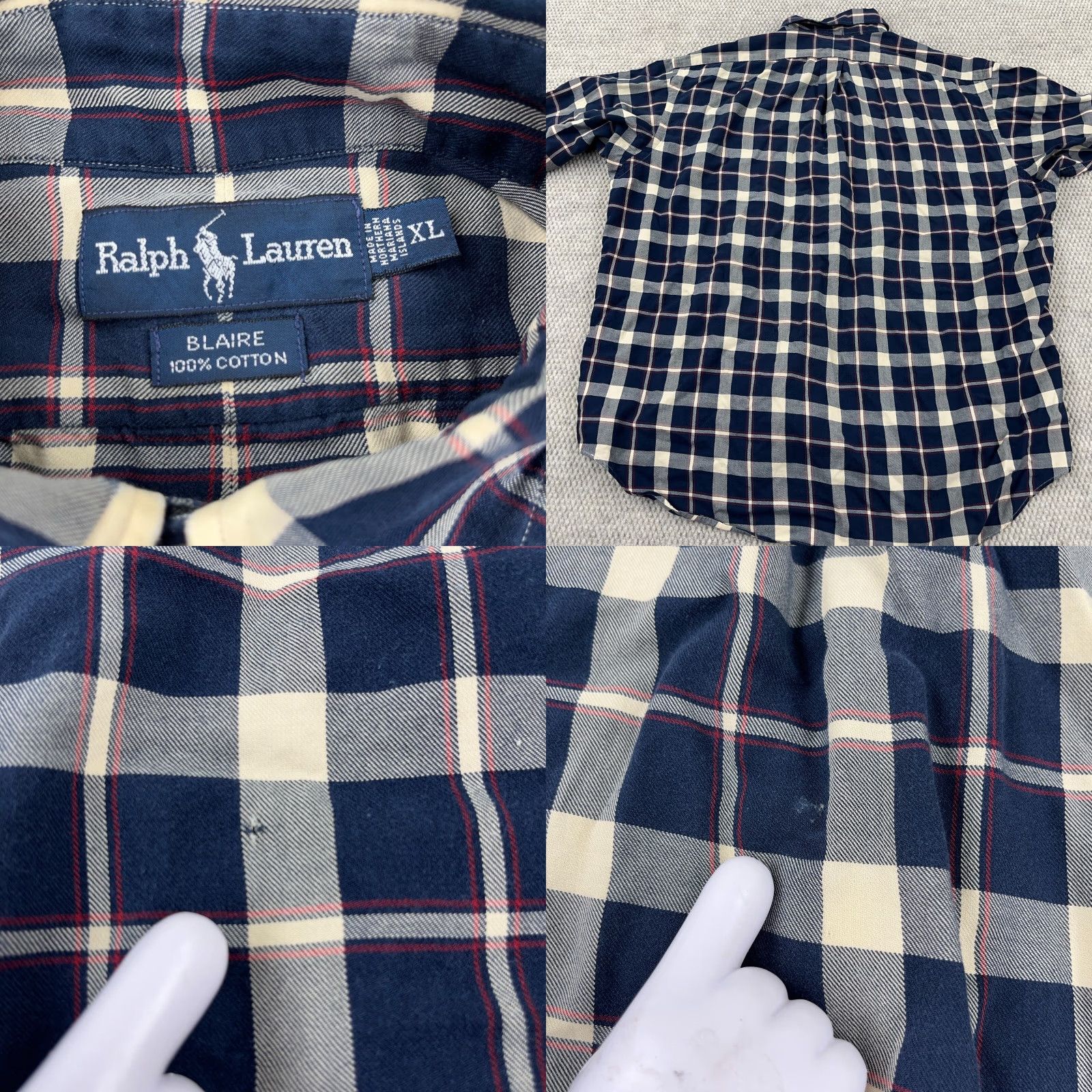Ralph Lauren Ralph Lauren Blaire Button-Up Shirt Men XL Blue Plaid Flannel Casual Tall Shirt Size US XL / EU 56 / 4 - 8 Thumbnail