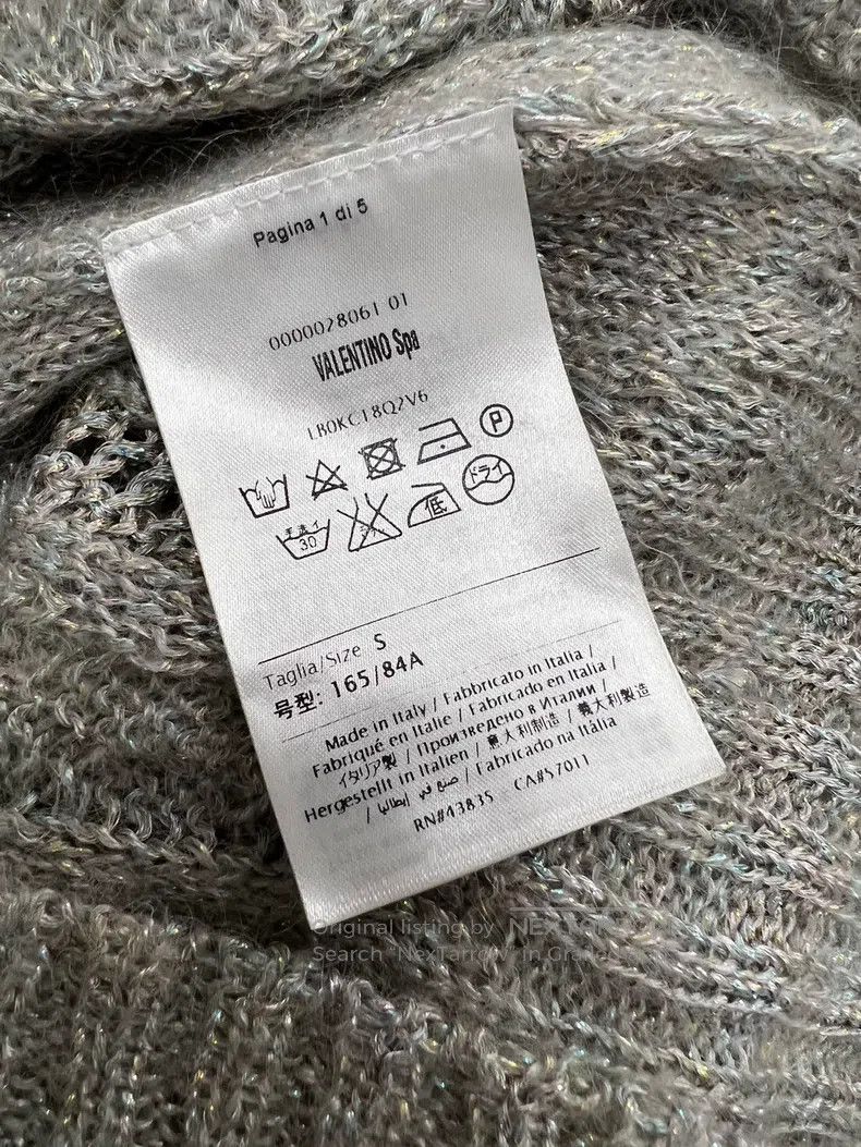 Valentino Valentino Grey ruffled collar knit sweater Size S / US 4 / IT 40 - 5 Thumbnail