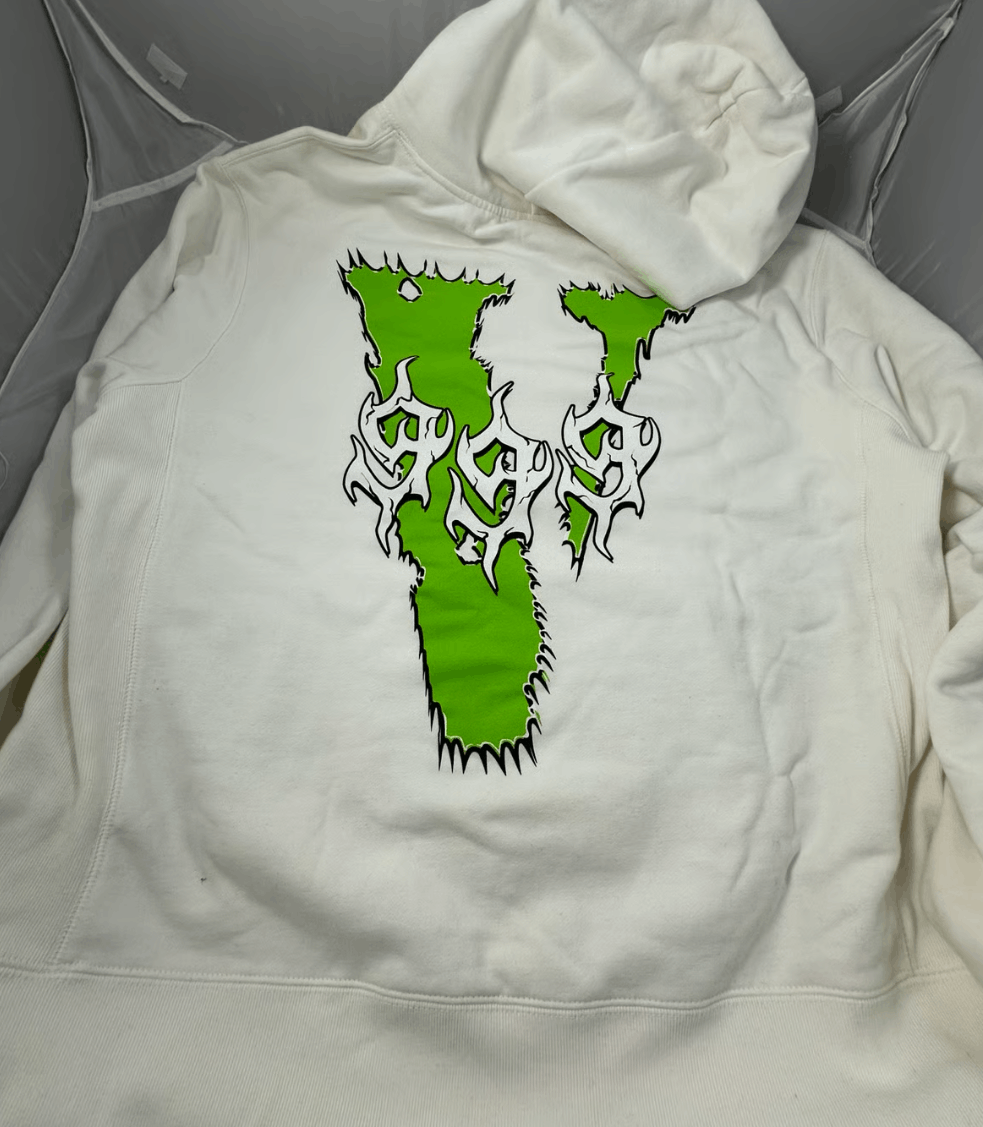 Vlone Juice WRLD x Vlone Green Fighting Demons 999 White Hoodie Size US XL / EU 56 / 4 - 4 Thumbnail