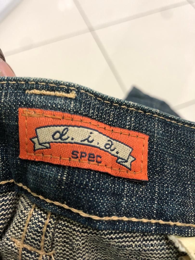 Japanese Brand D.I.A jeans Flare cut for ladies rare pattern Size 31" - 13 Thumbnail