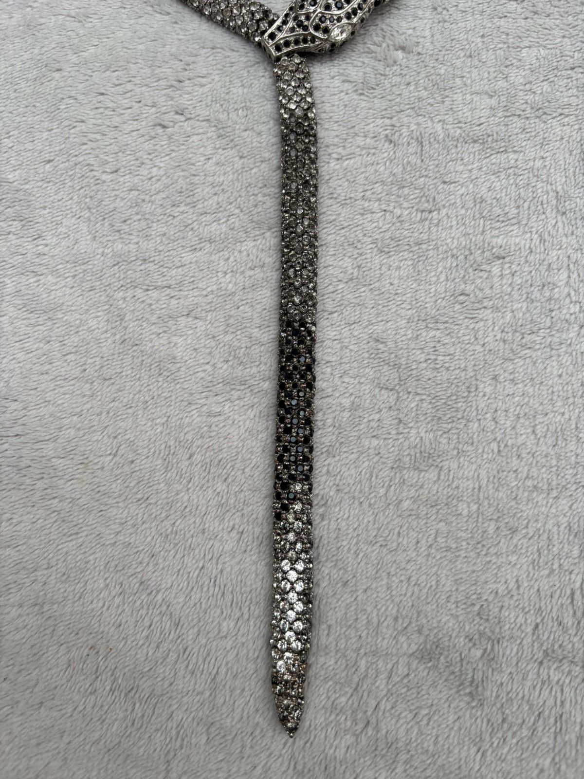Valentino Valentino Snake Swarovski Crystal Silver Necklace Belt Size ONE SIZE - 9 Thumbnail