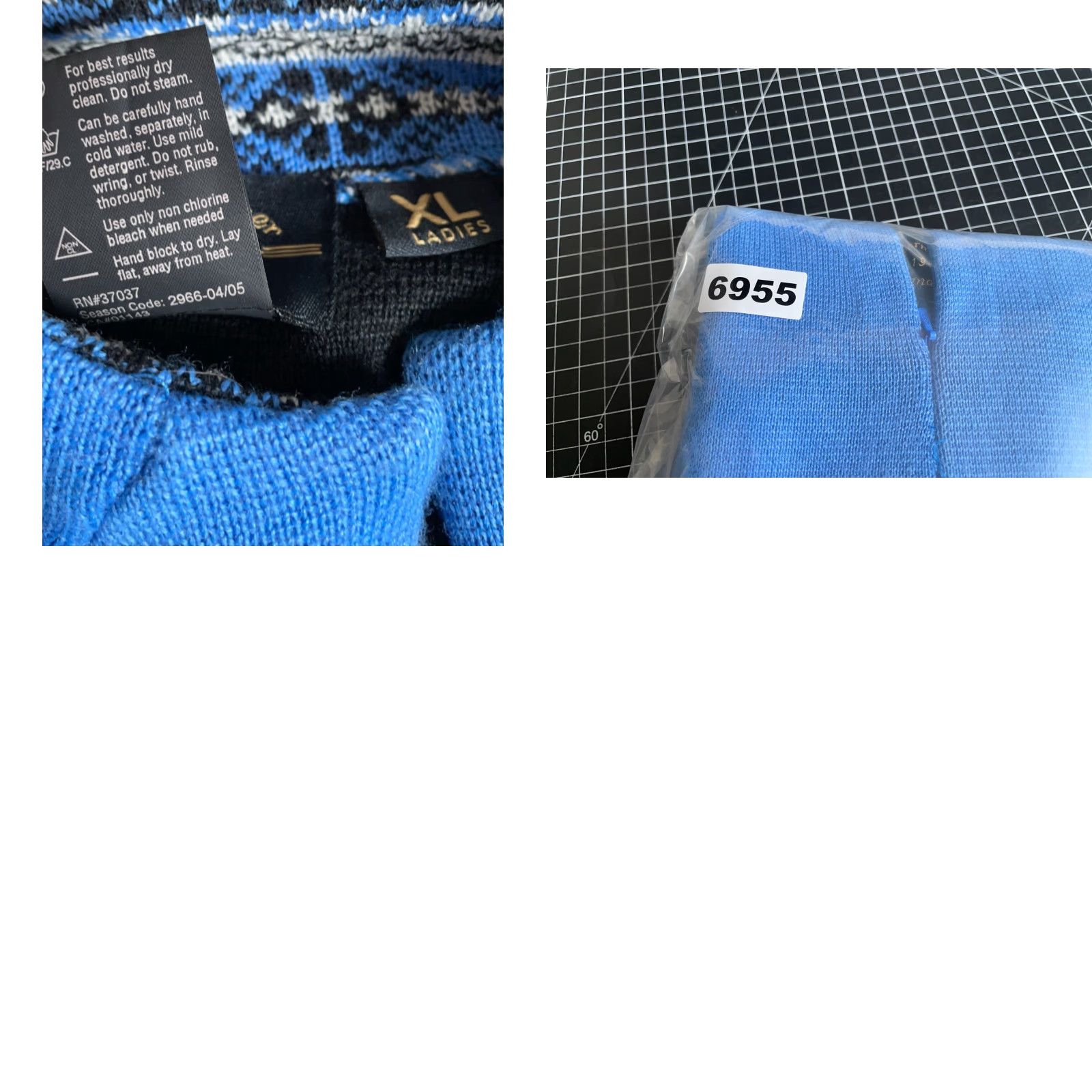 Obermeyer VINTAGE Obermeyer Women's XL Blue Black Panel 1/4 Zip Fair Isle Trim Wool Blend Sweater Pullover Knit Ski Size XL / US 12-14 / IT 48-50 - 9 Thumbnail
