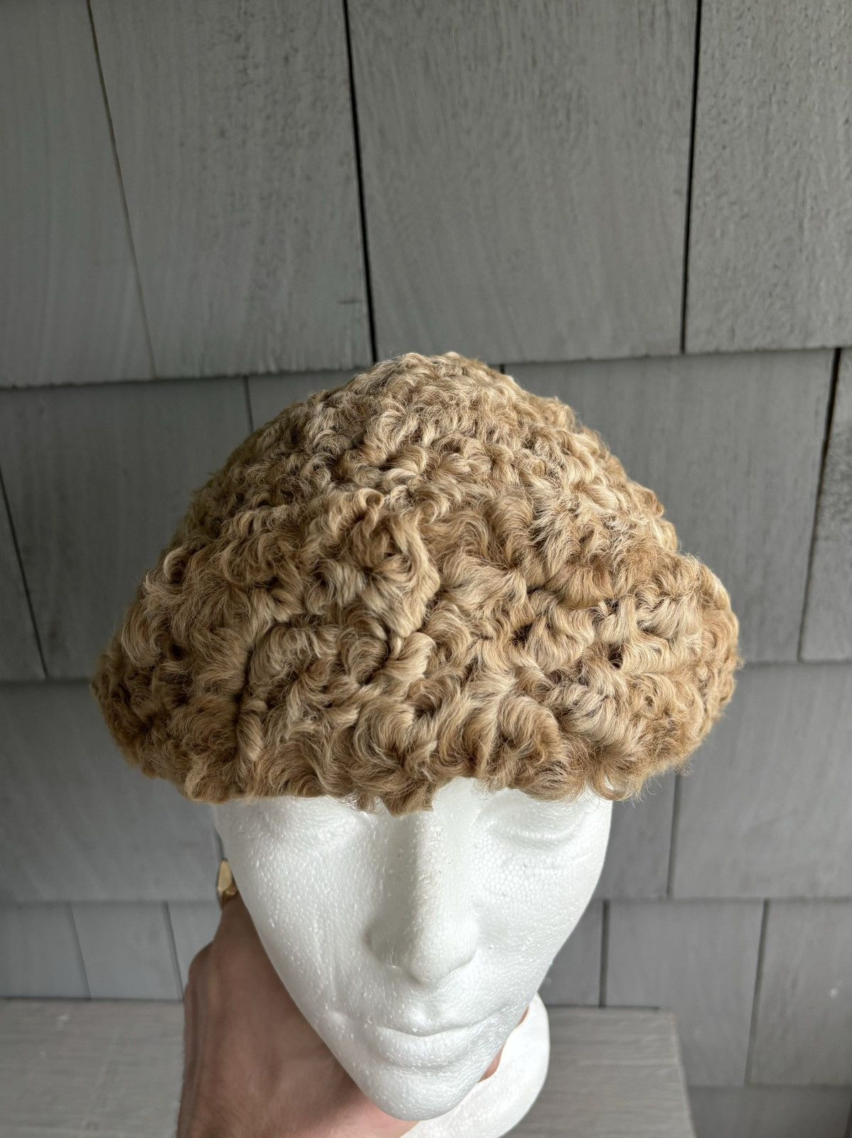 Vintage Vintage Fur Hat Astrakhan Cossack Wool Sheep Euro Russia Cap Size ONE SIZE - 9 Thumbnail