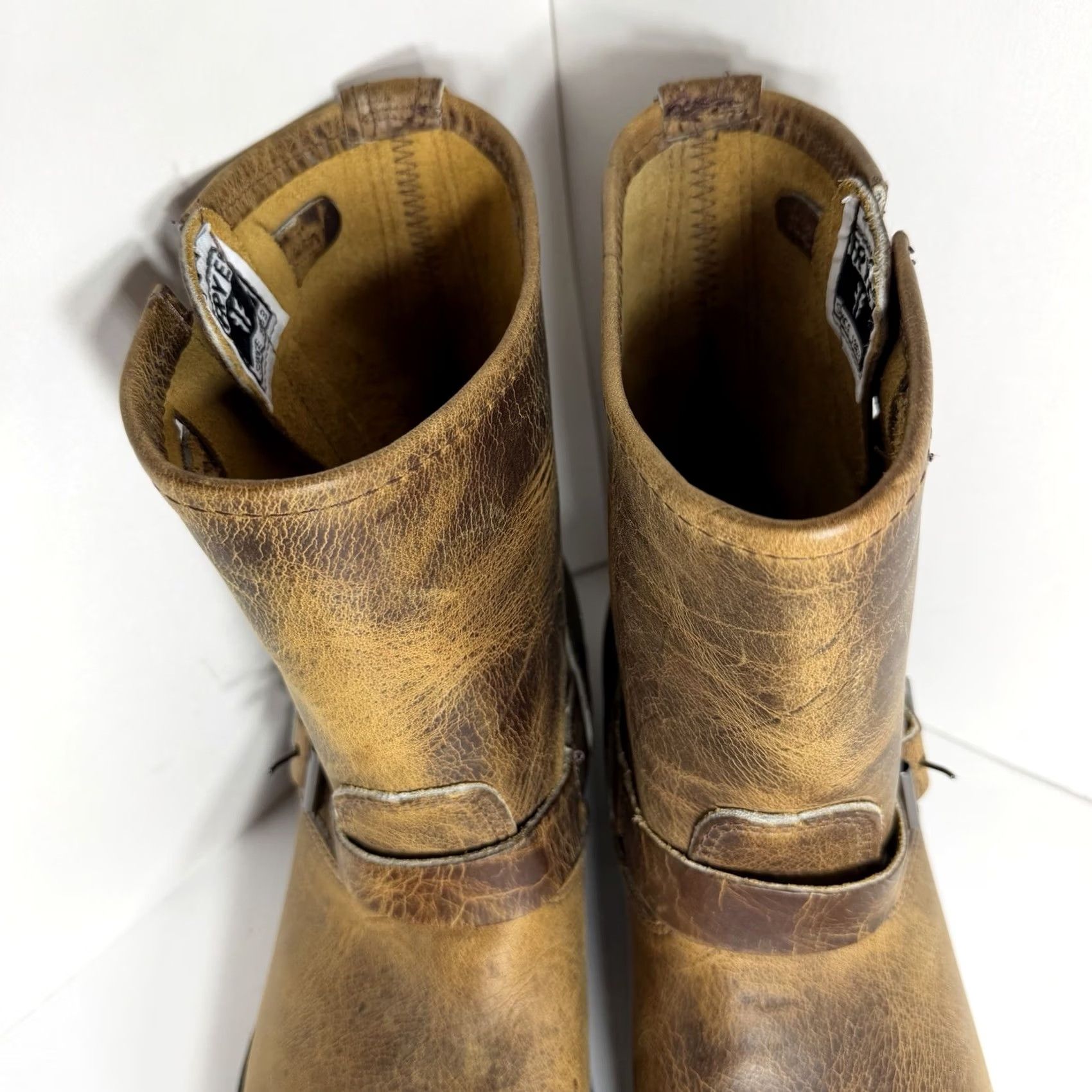 Frye Frye Engineer Boots Brown Leather Mens 11 M Buckle USA Made Size US 11 / EU 44 - 6 Thumbnail