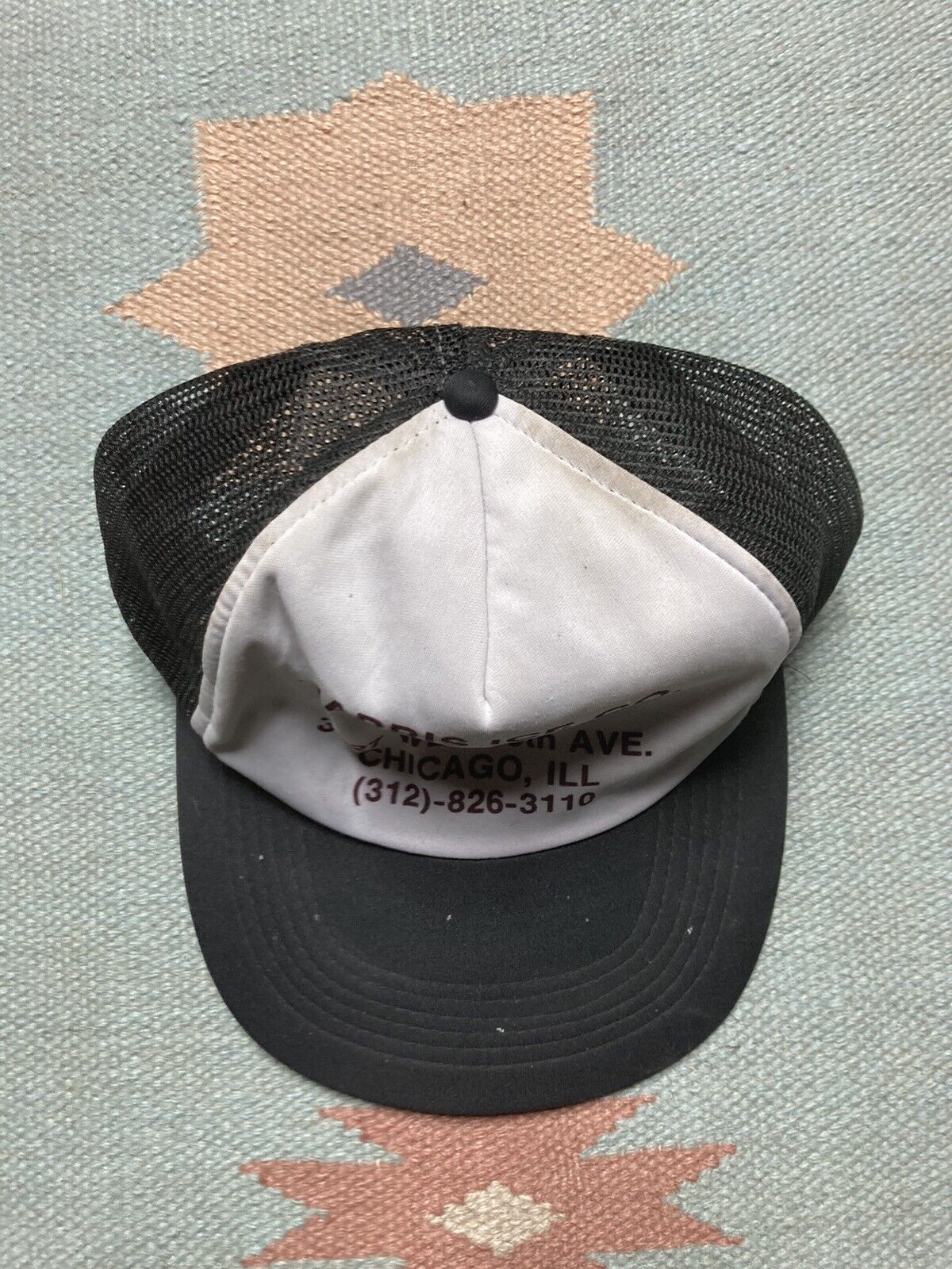Vintage VTG 90s trucker hat mesh Harris ice co Chicago Illinois Size ONE SIZE - 4 Thumbnail