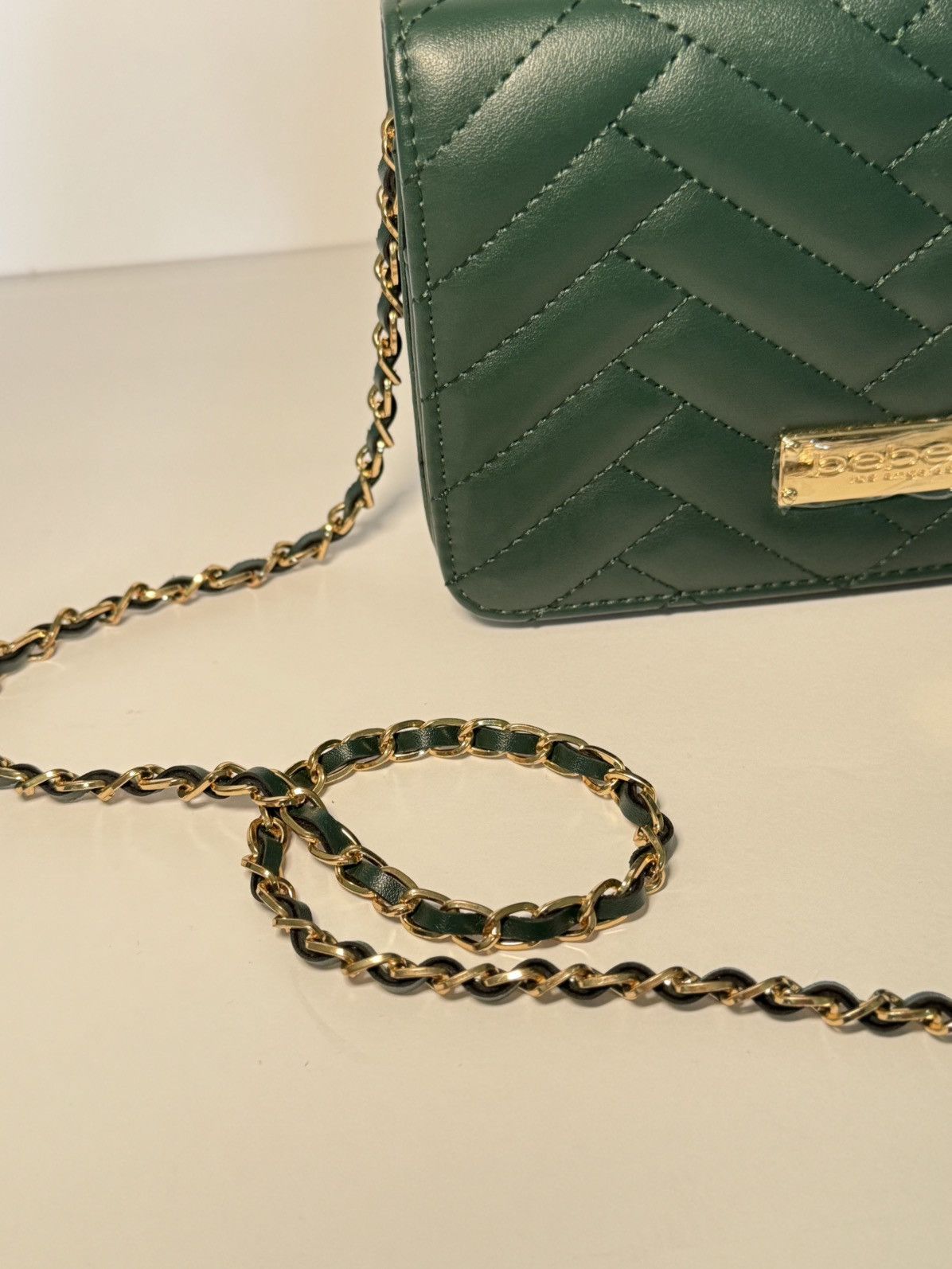 Bebe New Bebe Quilted Dark Green Crossbody Bag Size ONE SIZE - 3 Thumbnail