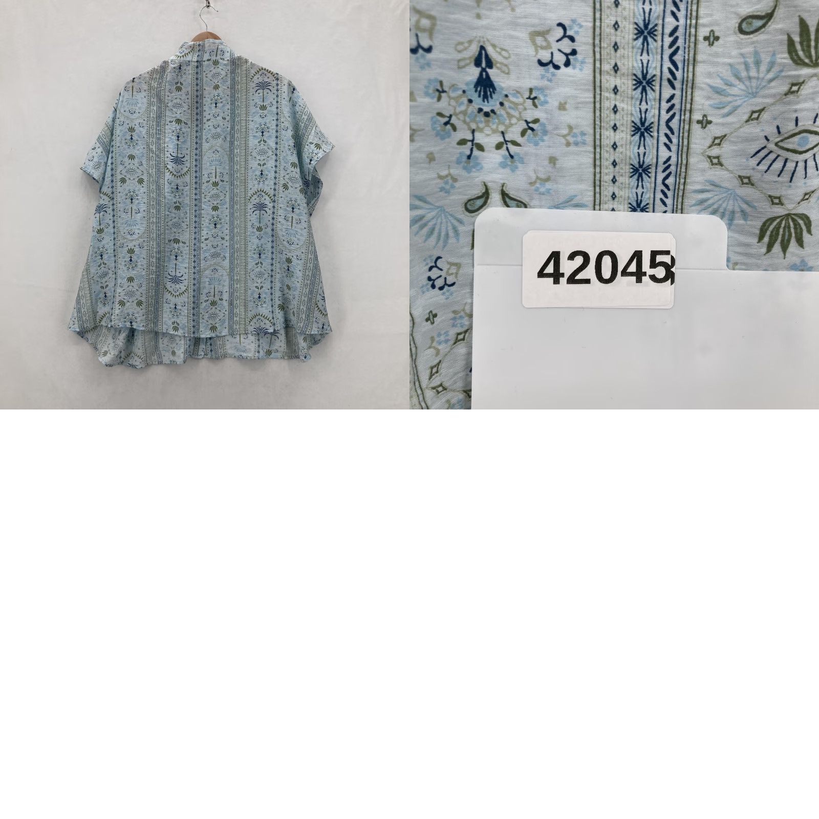 Torrid Torrid Shirt Womens 2X Blue Popover Belle Isle Carolina Palms Print NWT Size XXL / US 16-18 / IT 52-54 - 9 Thumbnail